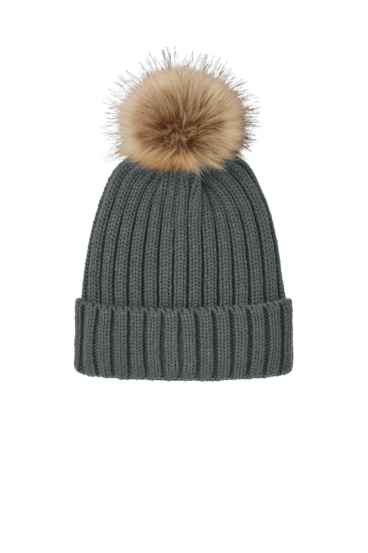 port authority ®  faux fur pom beanie c990