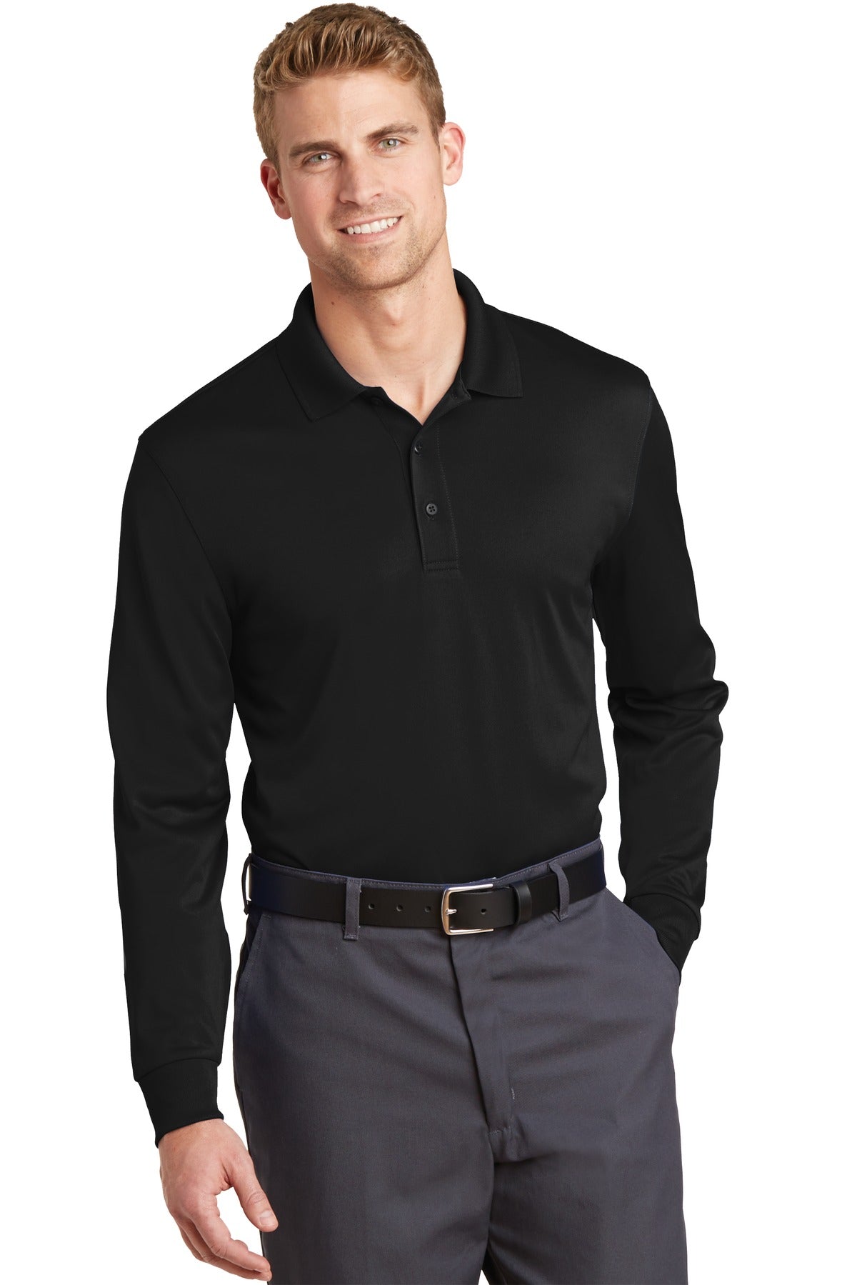 cornerstone ®  select snag-proof long sleeve polo. cs412ls