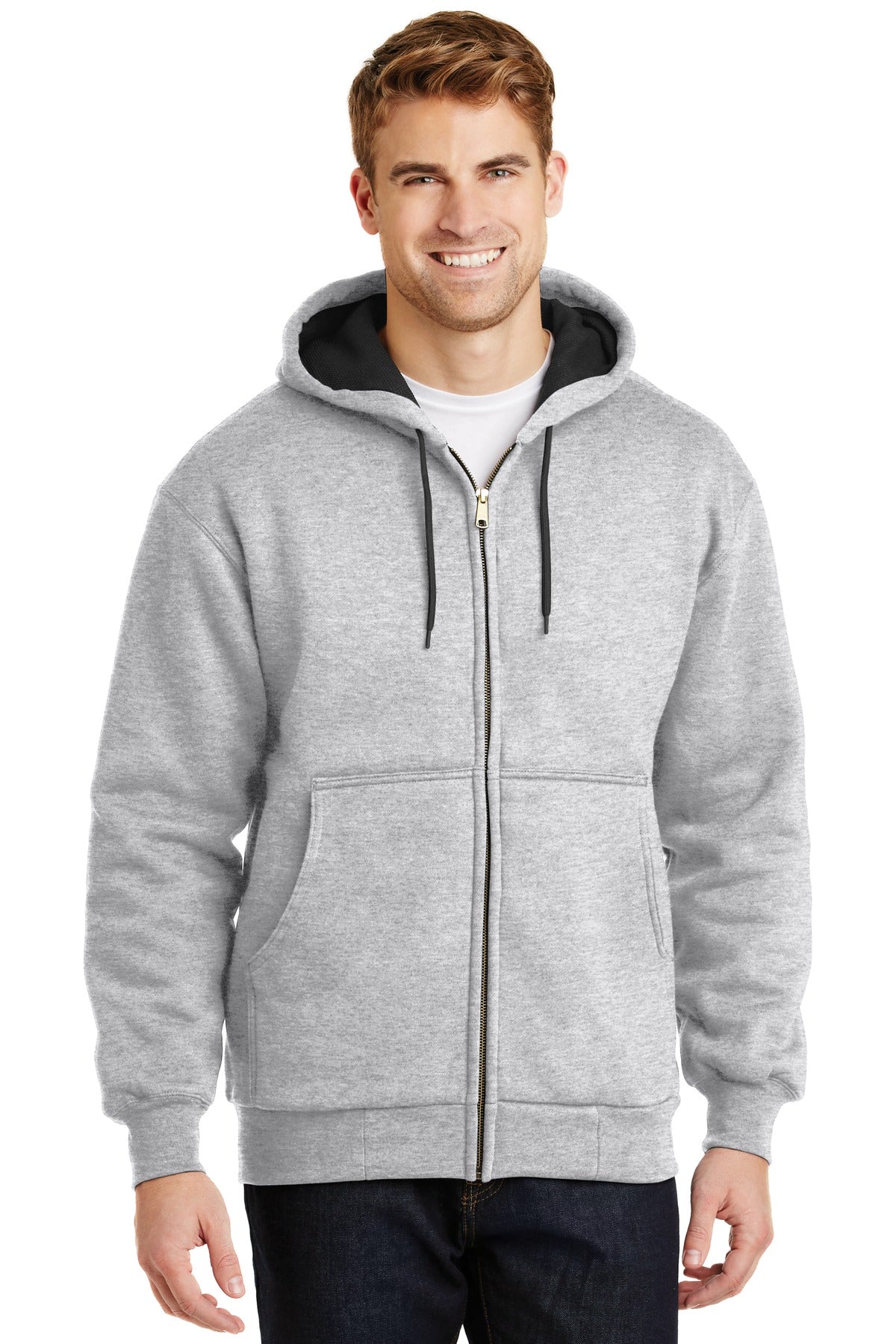 cornerstone ®  - heavyweight full-zip hooded sweatshirt with thermal lining.  cs620