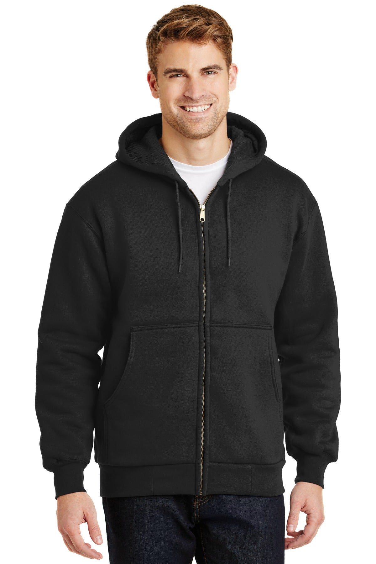 cornerstone ®  - heavyweight full-zip hooded sweatshirt with thermal lining.  cs620