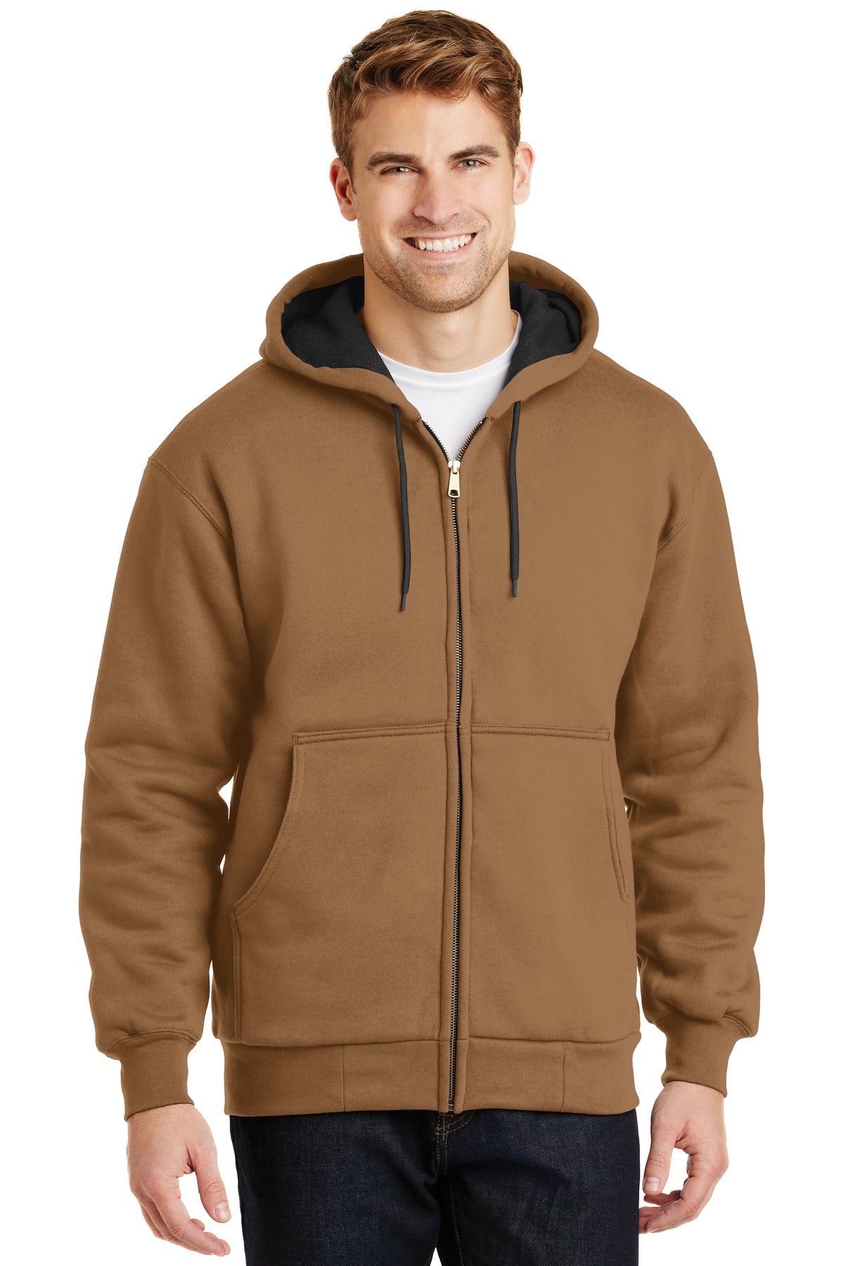 cornerstone ®  - heavyweight full-zip hooded sweatshirt with thermal lining.  cs620