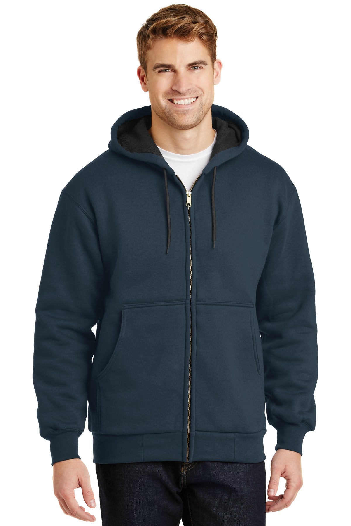 cornerstone ®  - heavyweight full-zip hooded sweatshirt with thermal lining.  cs620