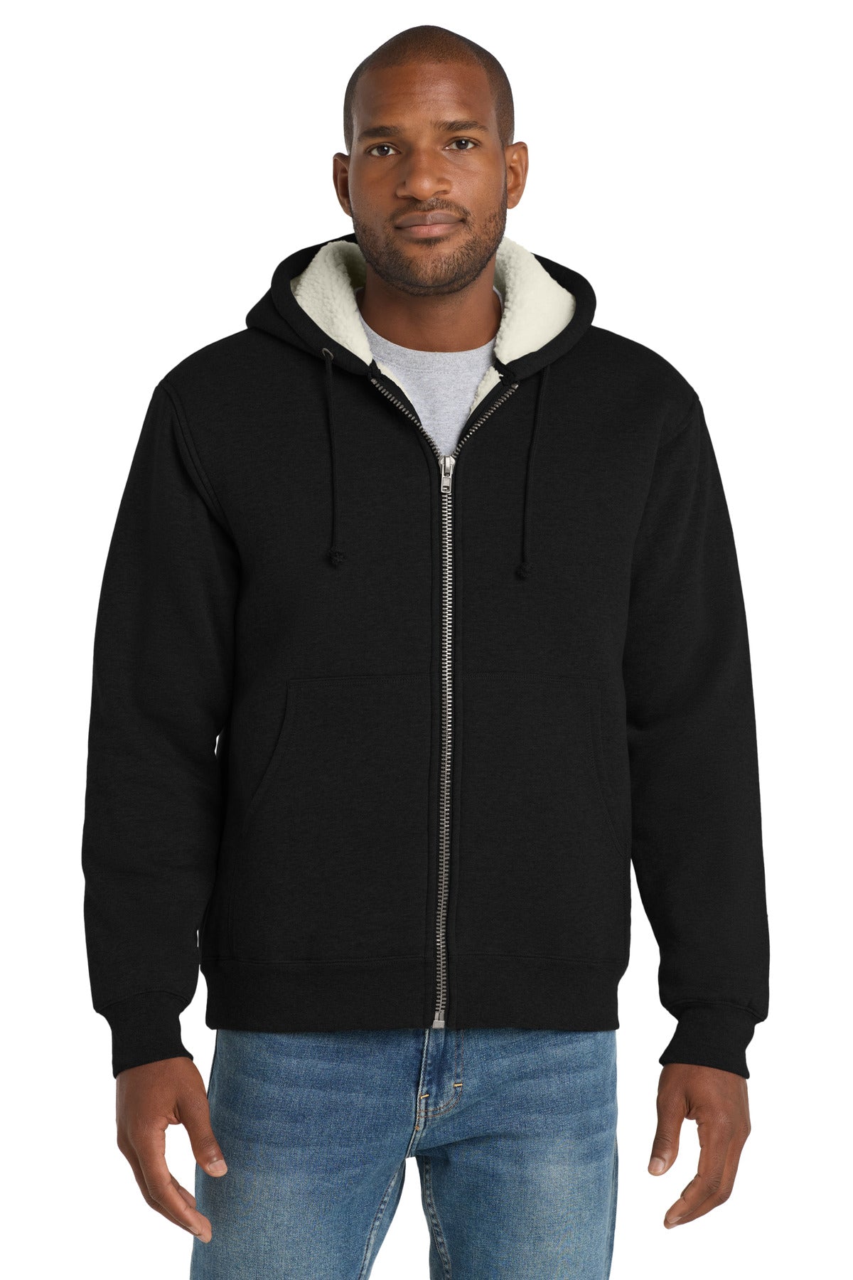 cornerstone ®  heavyweight sherpa-lined hooded fleece jacket. cs625