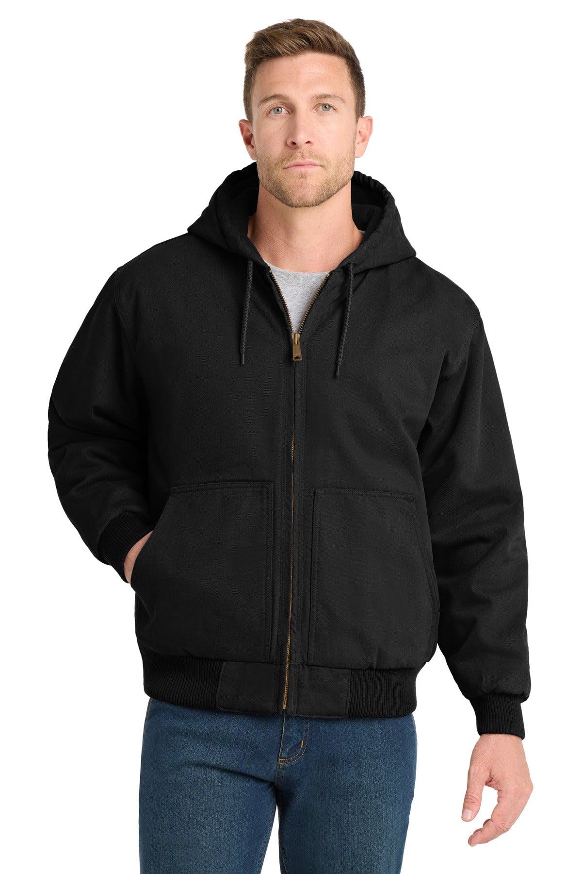 cornerstone ®  washed duck cloth insulated hooded work jacket. csj41