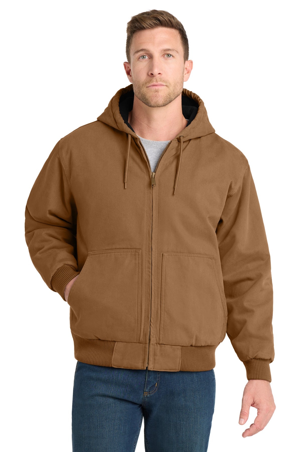 cornerstone ®  washed duck cloth insulated hooded work jacket. csj41