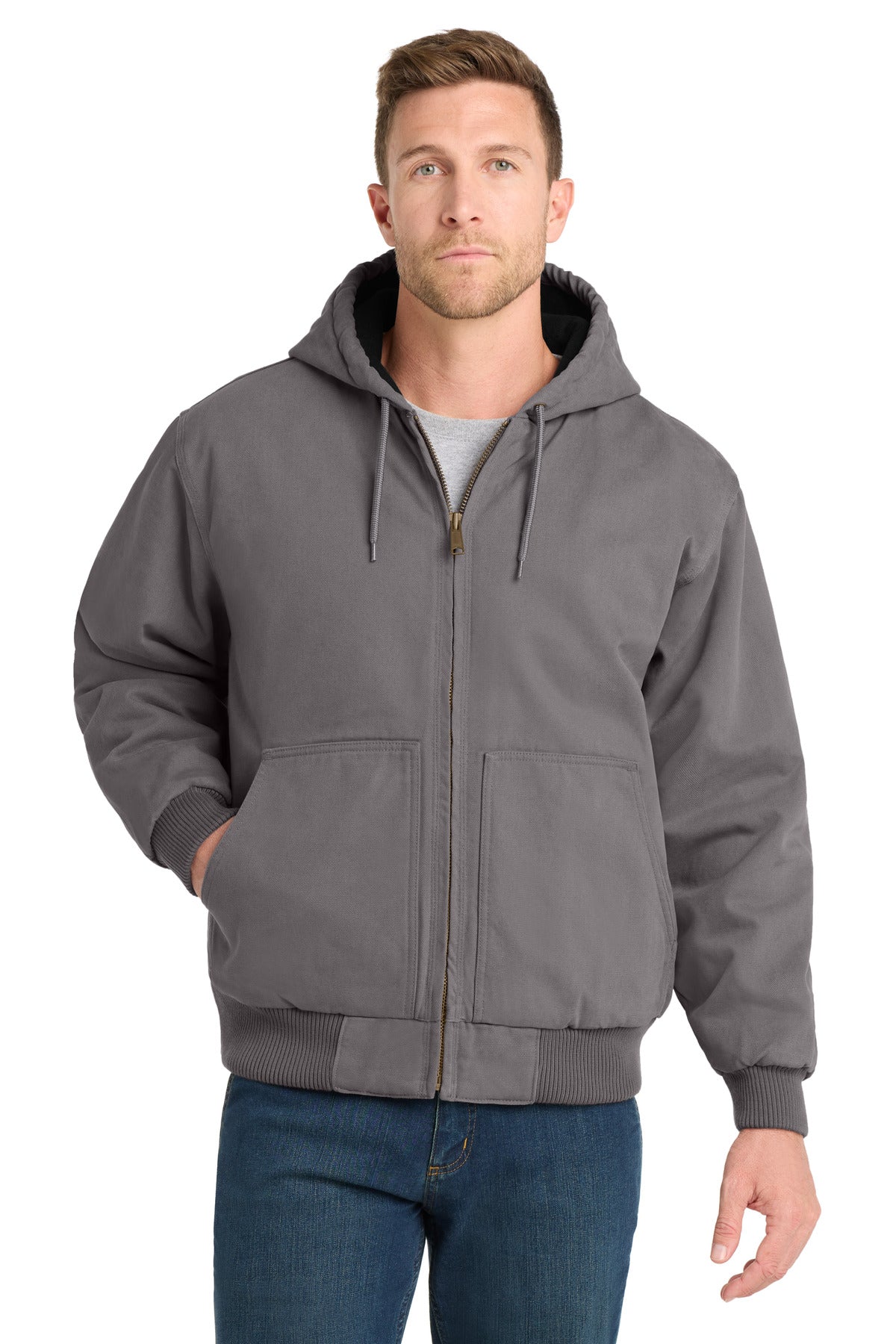 cornerstone ®  washed duck cloth insulated hooded work jacket. csj41