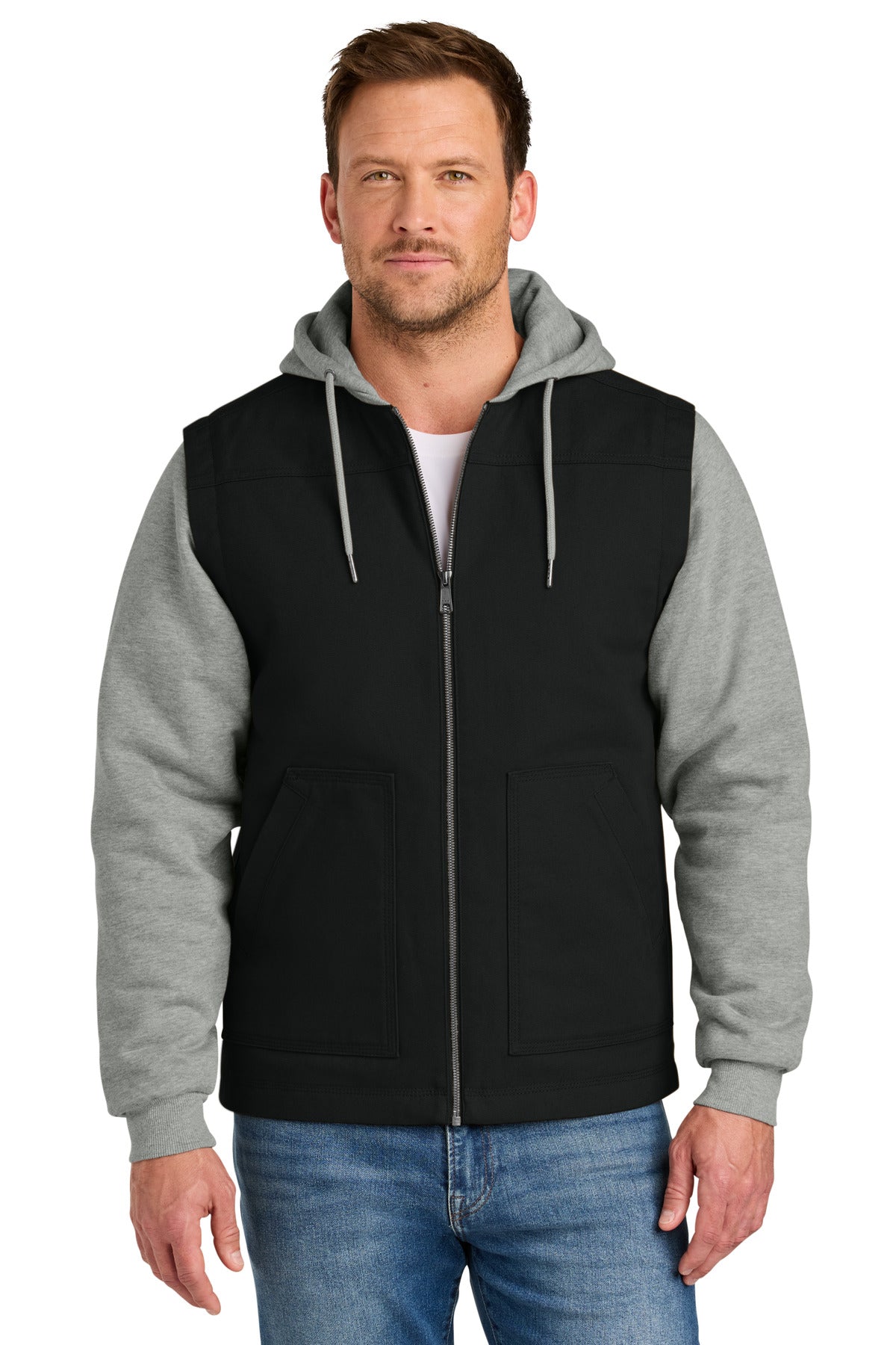 cornerstone ®  duck fleece full-zip hooded jacket csj42