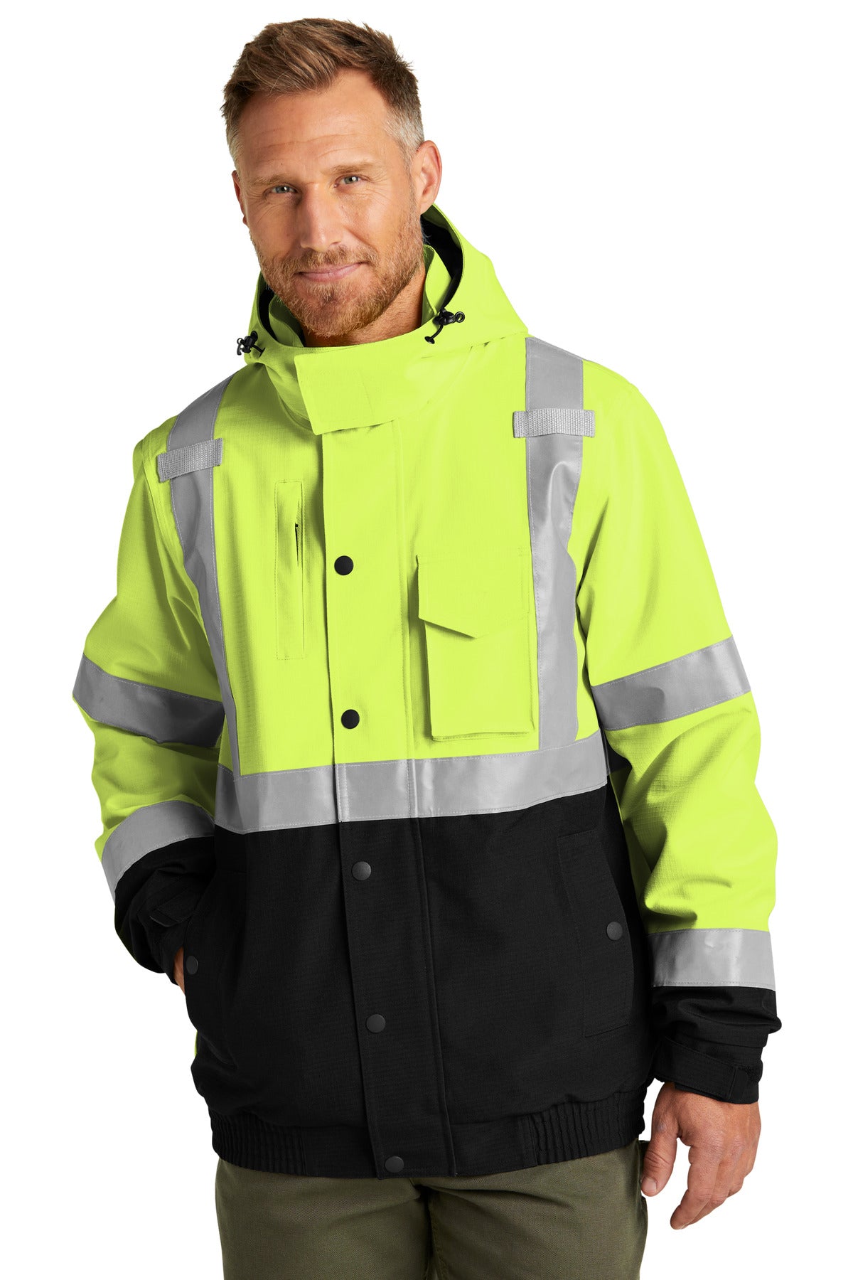 cornerstone ®  ansi 107 class 3 waterproof insulated ripstop bomber jacket csj501