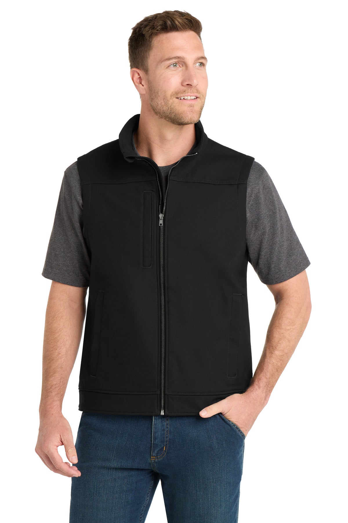 cornerstone ®  duck bonded soft shell vest csv60