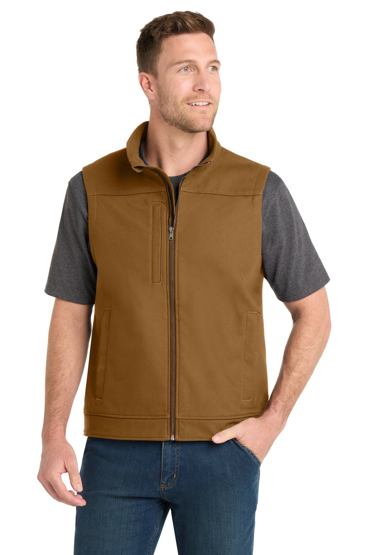 cornerstone ®  duck bonded soft shell vest csv60