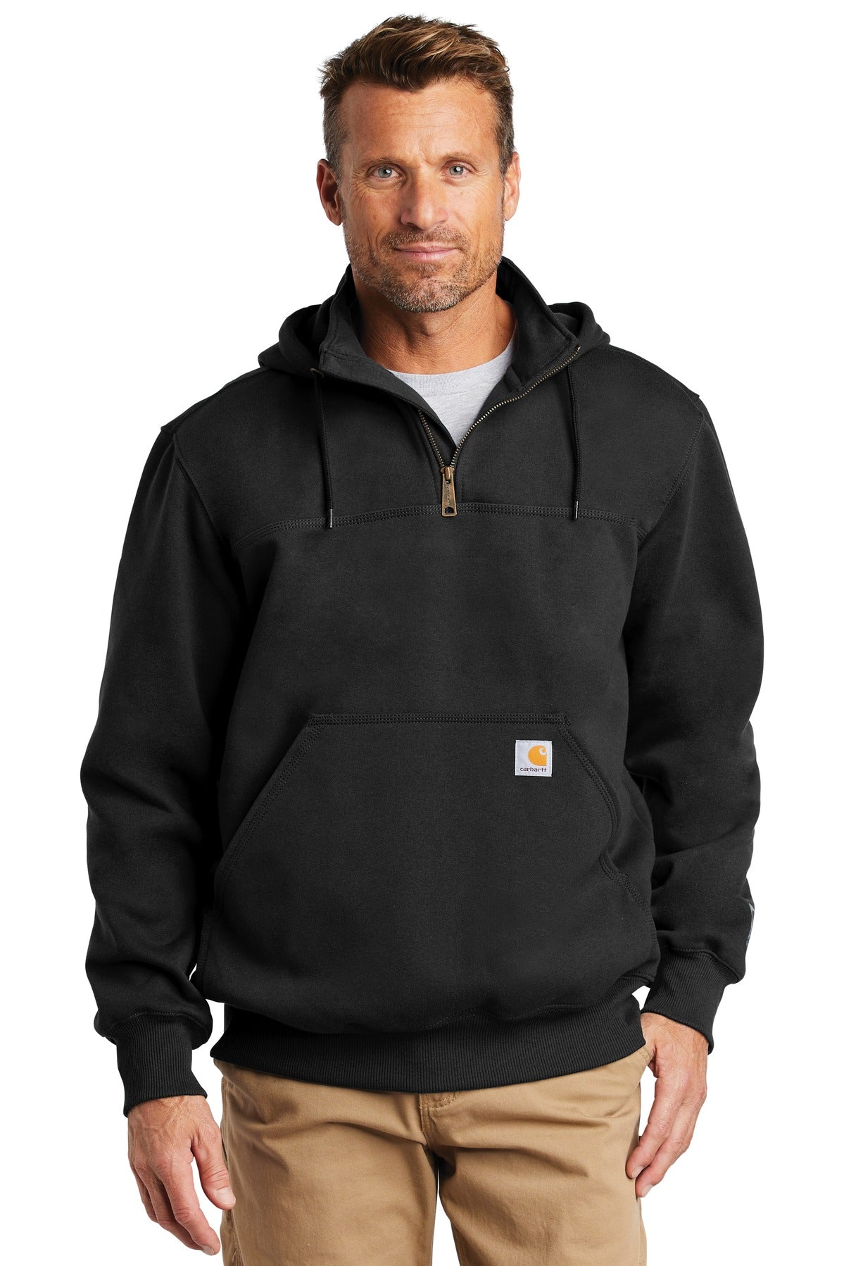 carhartt  ®  rain defender  ®  paxton heavyweight hooded zip mock sweatshirt. ct100617
