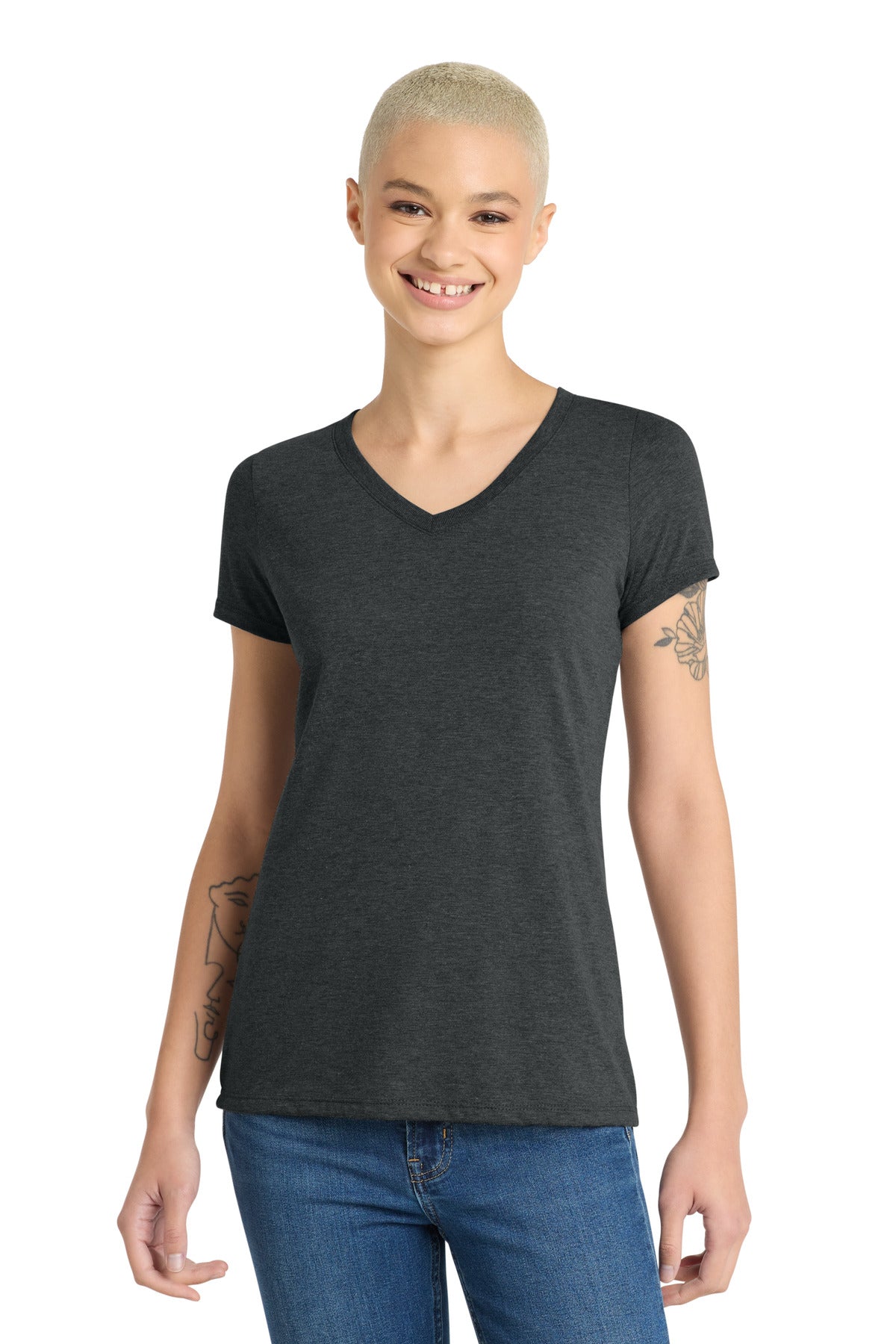 district ®  women's perfect tri ®  v-neck tee. dm1350l