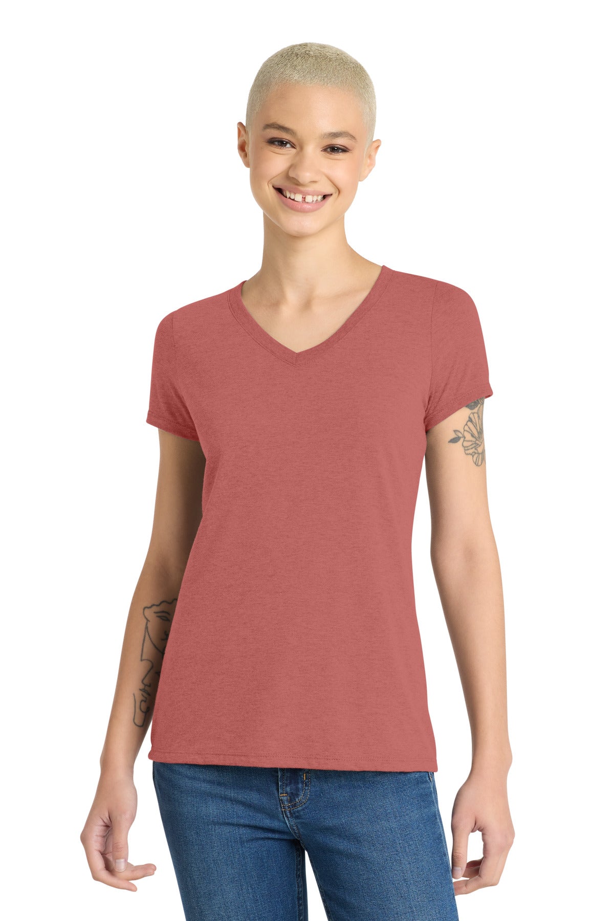 district ®  women's perfect tri ®  v-neck tee. dm1350l