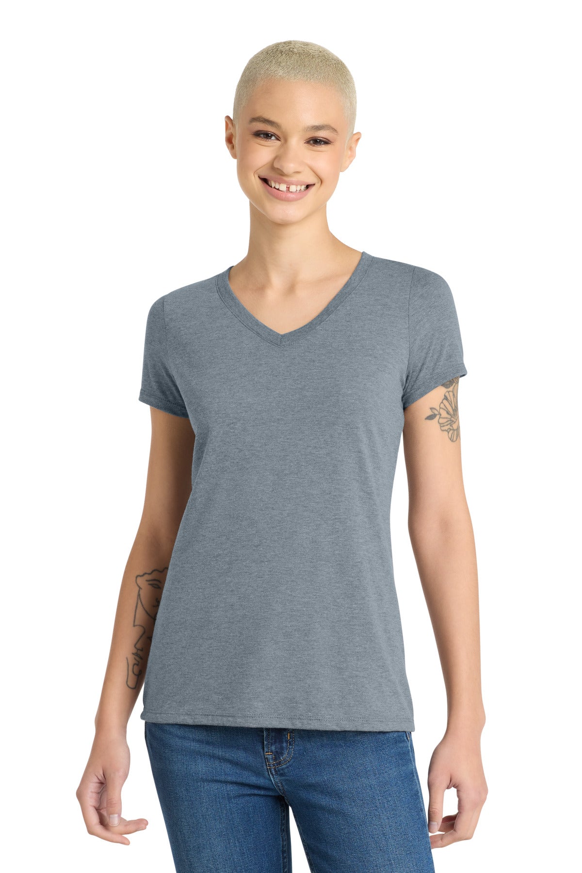 district ®  women's perfect tri ®  v-neck tee. dm1350l