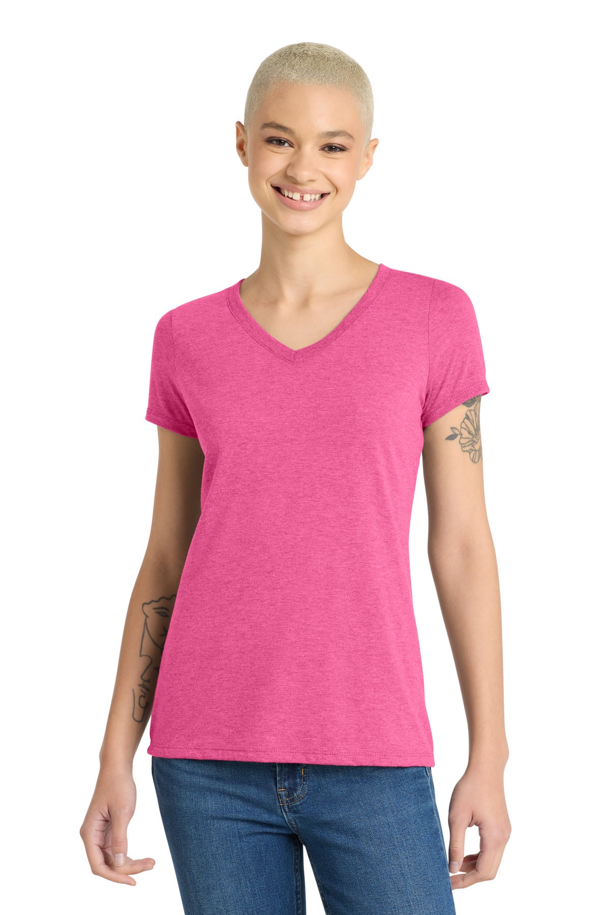 district ®  women's perfect tri ®  v-neck tee. dm1350l