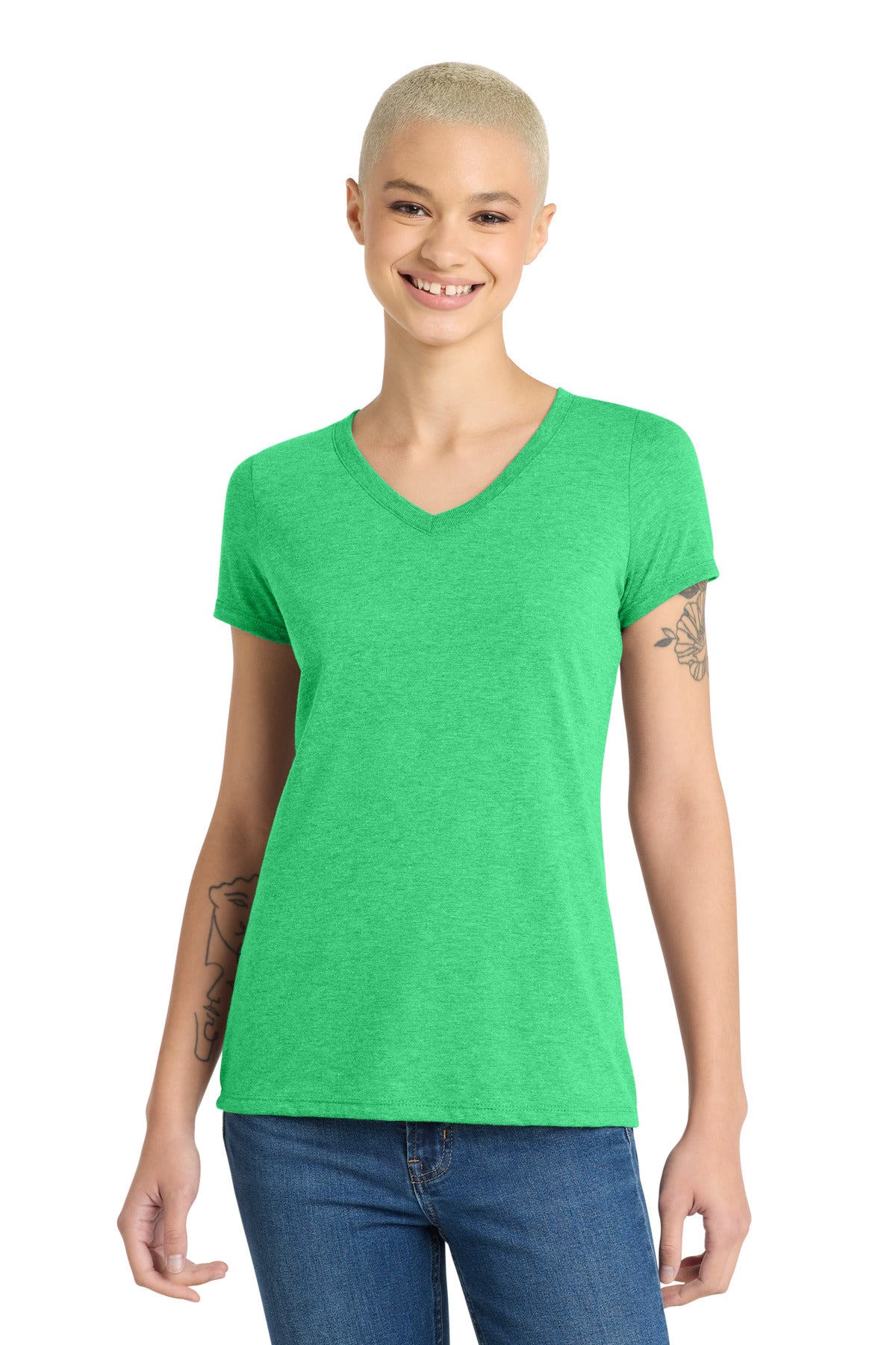 district ®  women's perfect tri ®  v-neck tee. dm1350l