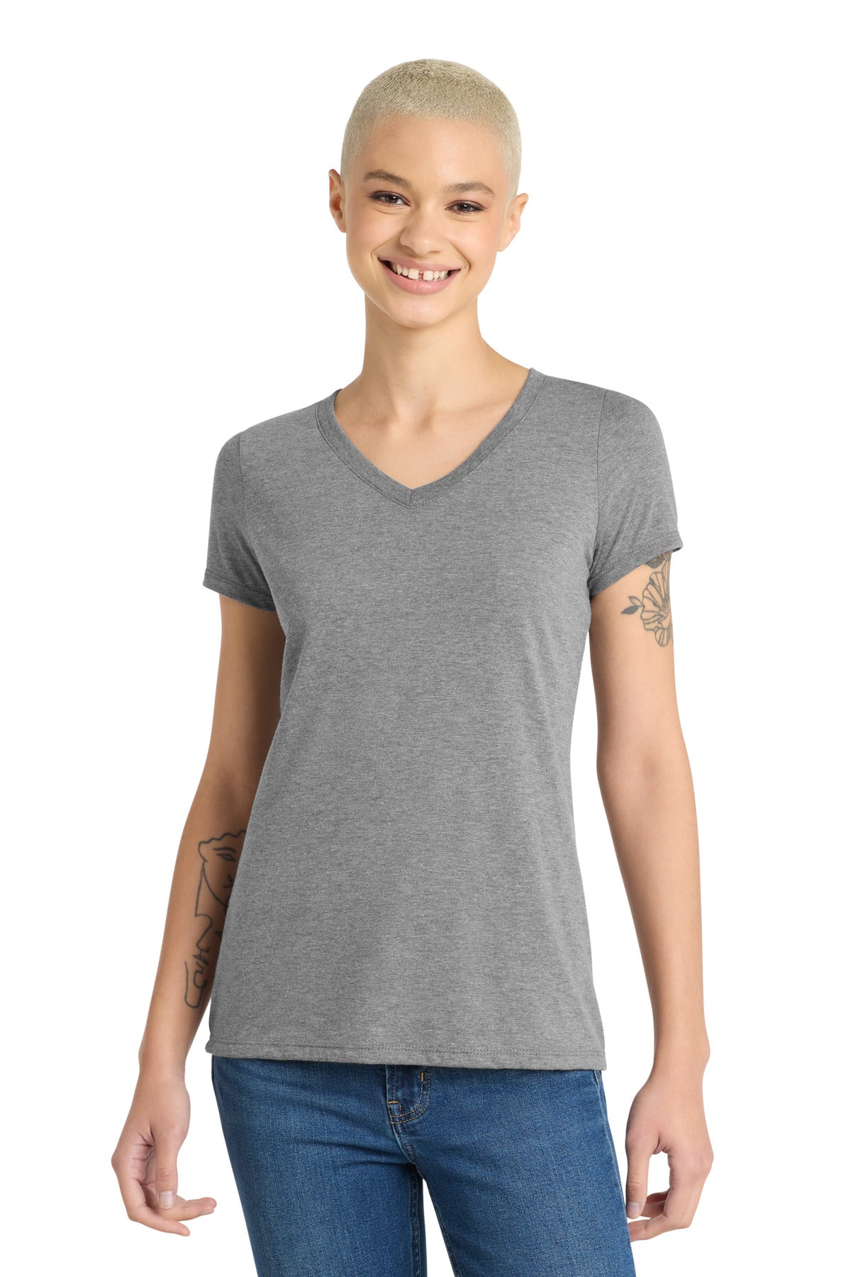 district ®  women's perfect tri ®  v-neck tee. dm1350l
