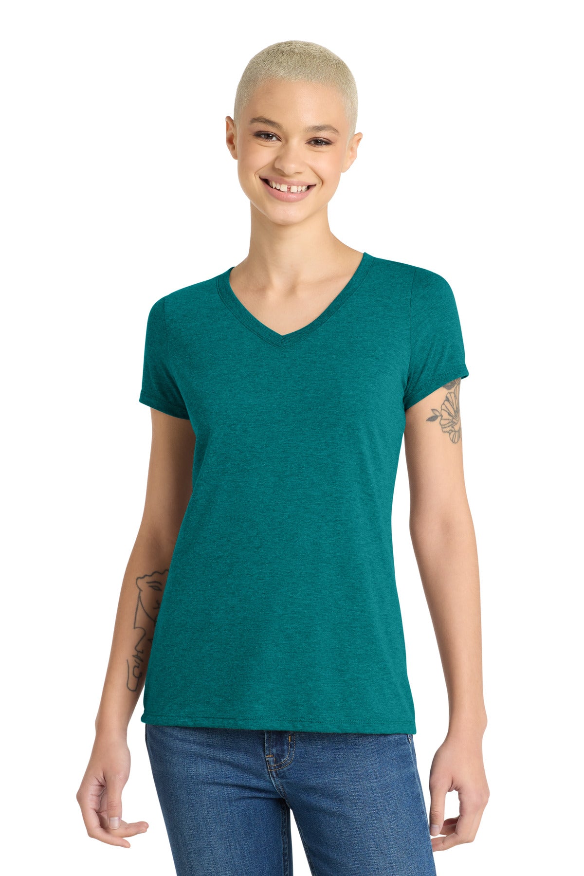 district ®  women's perfect tri ®  v-neck tee. dm1350l