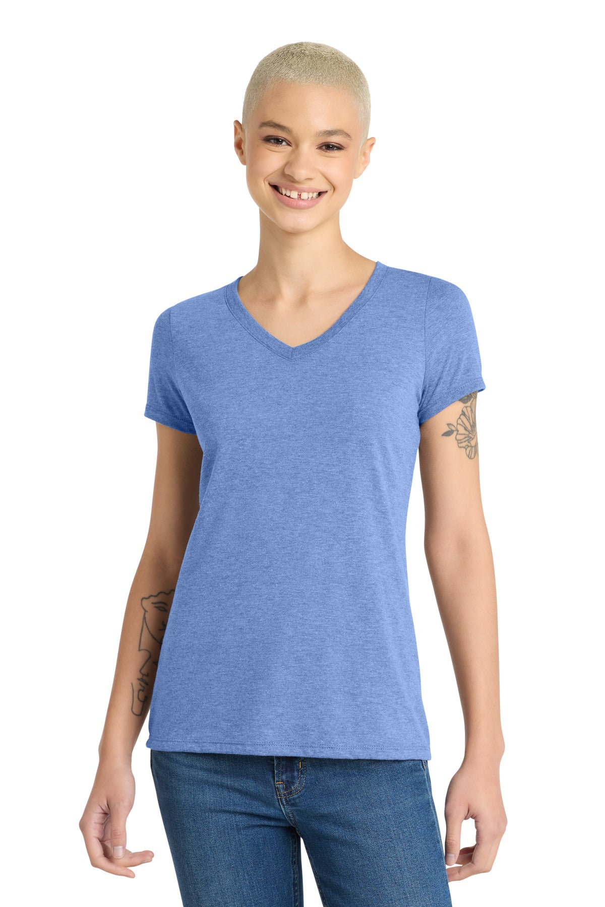 district ®  women's perfect tri ®  v-neck tee. dm1350l