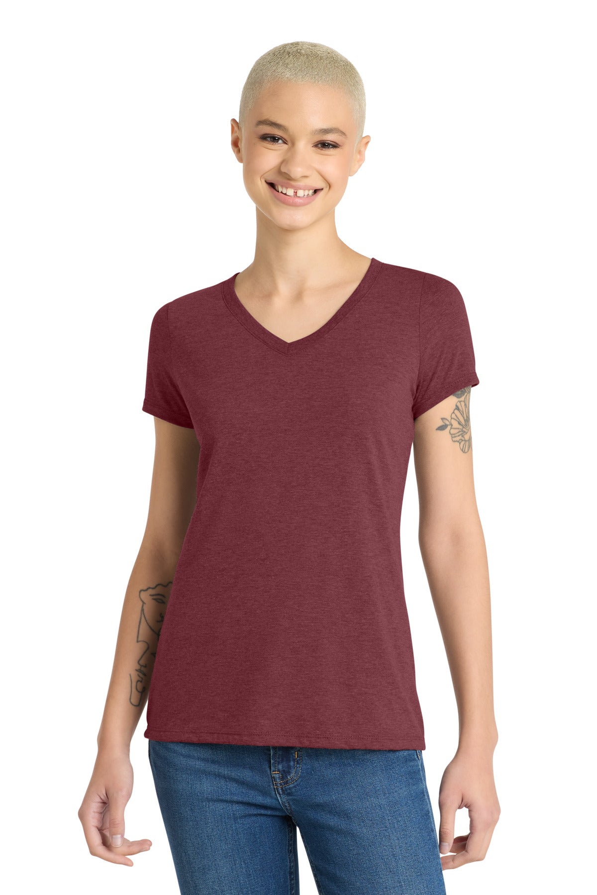district ®  women's perfect tri ®  v-neck tee. dm1350l