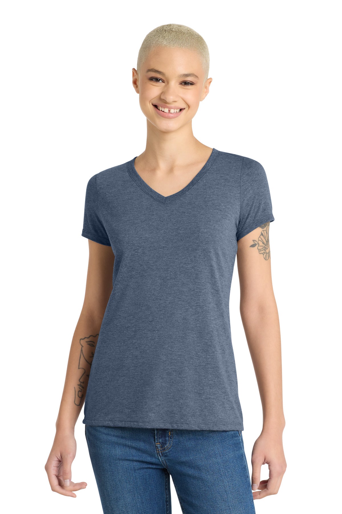 district ®  women's perfect tri ®  v-neck tee. dm1350l