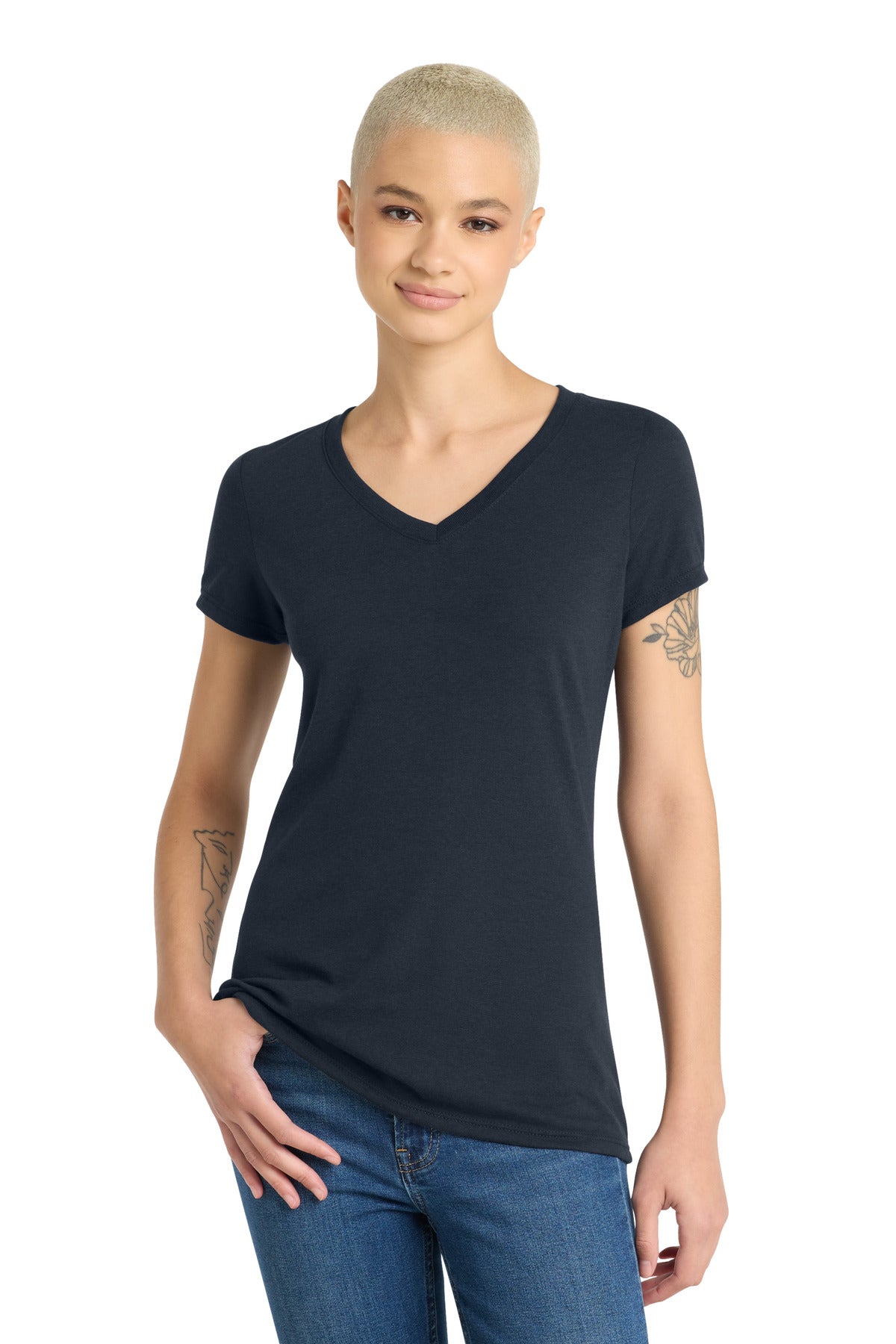 district ®  women's perfect tri ®  v-neck tee. dm1350l