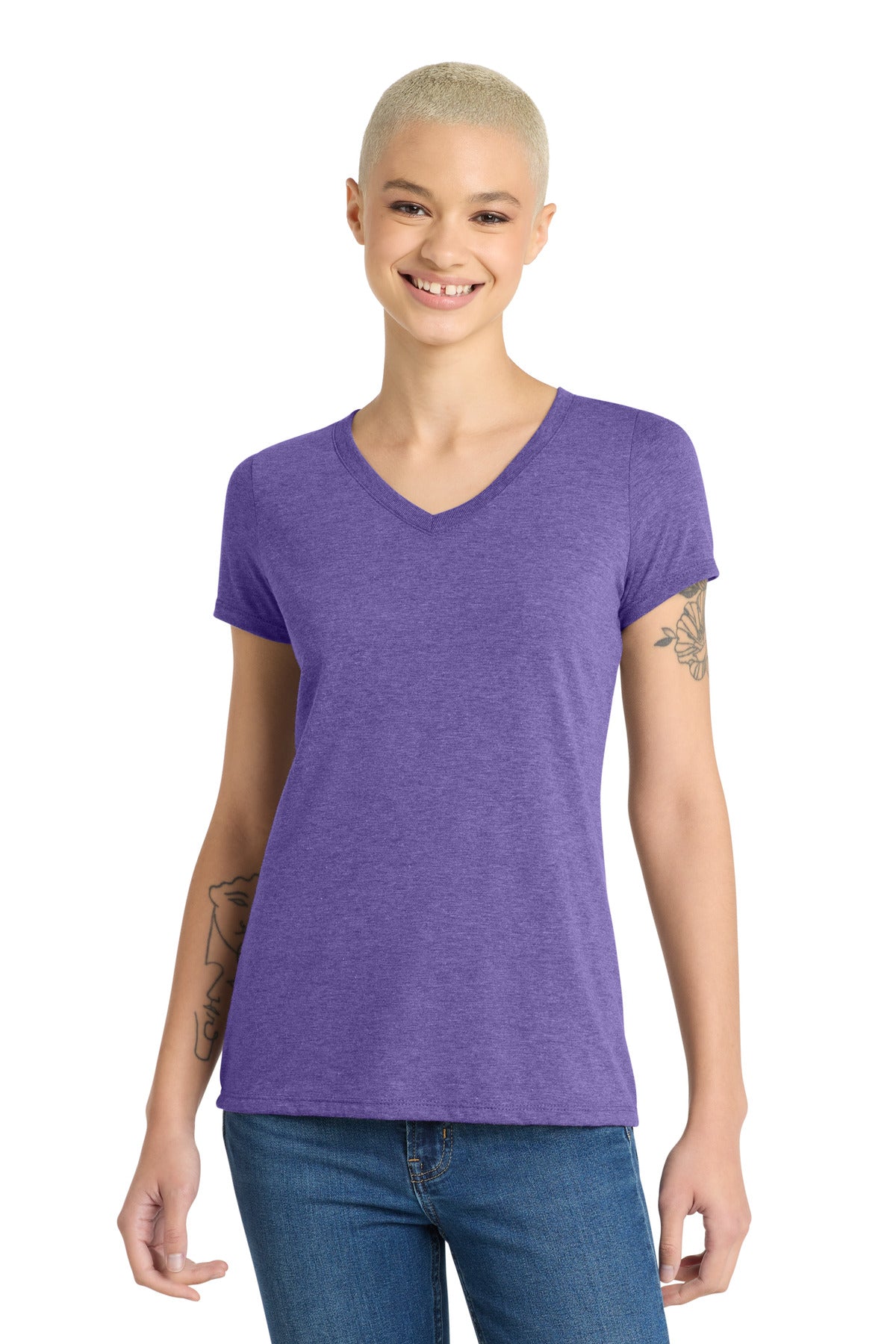 district ®  women's perfect tri ®  v-neck tee. dm1350l