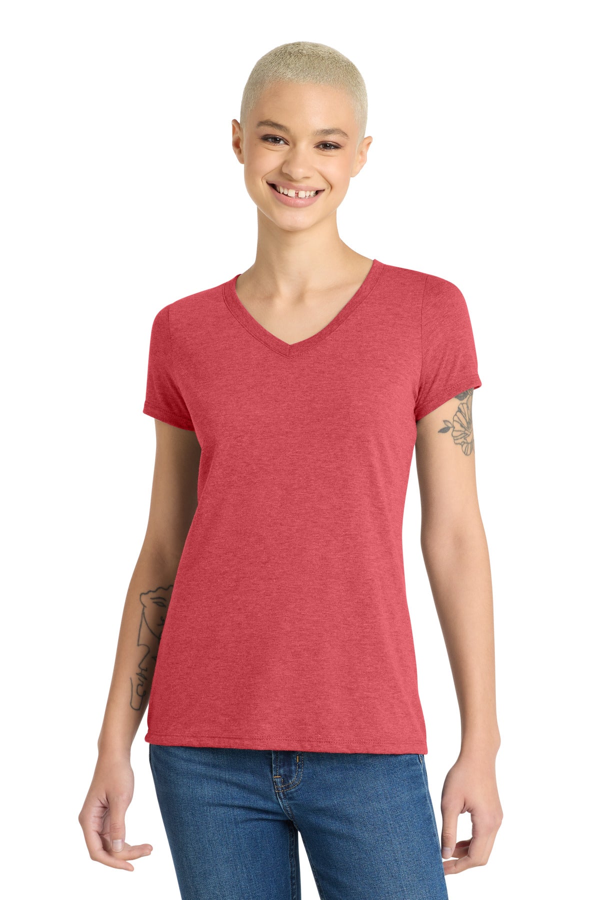 district ®  women's perfect tri ®  v-neck tee. dm1350l