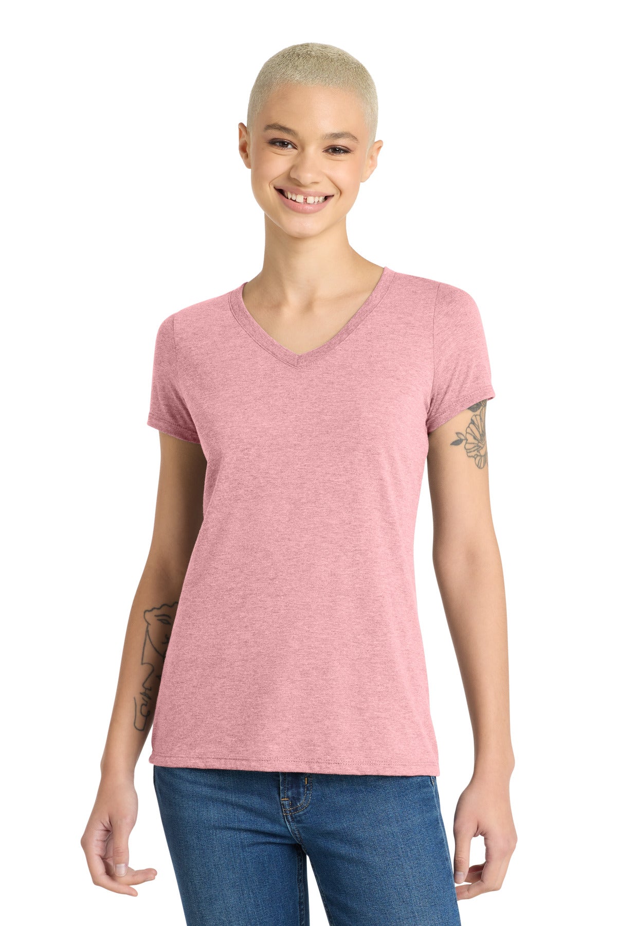 district ®  women's perfect tri ®  v-neck tee. dm1350l