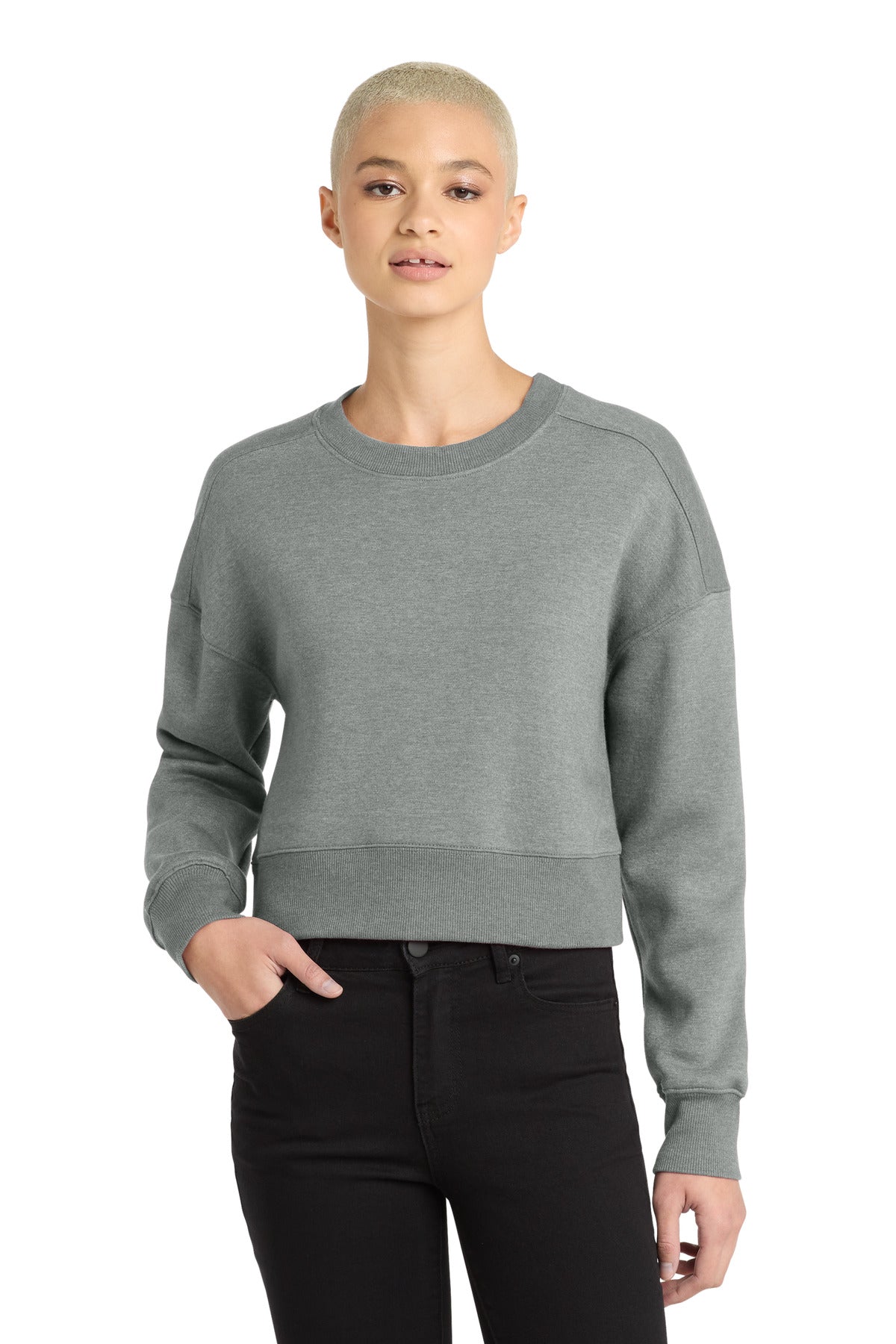 district  ®  women's perfect weight  ®  fleece cropped crew dt1105