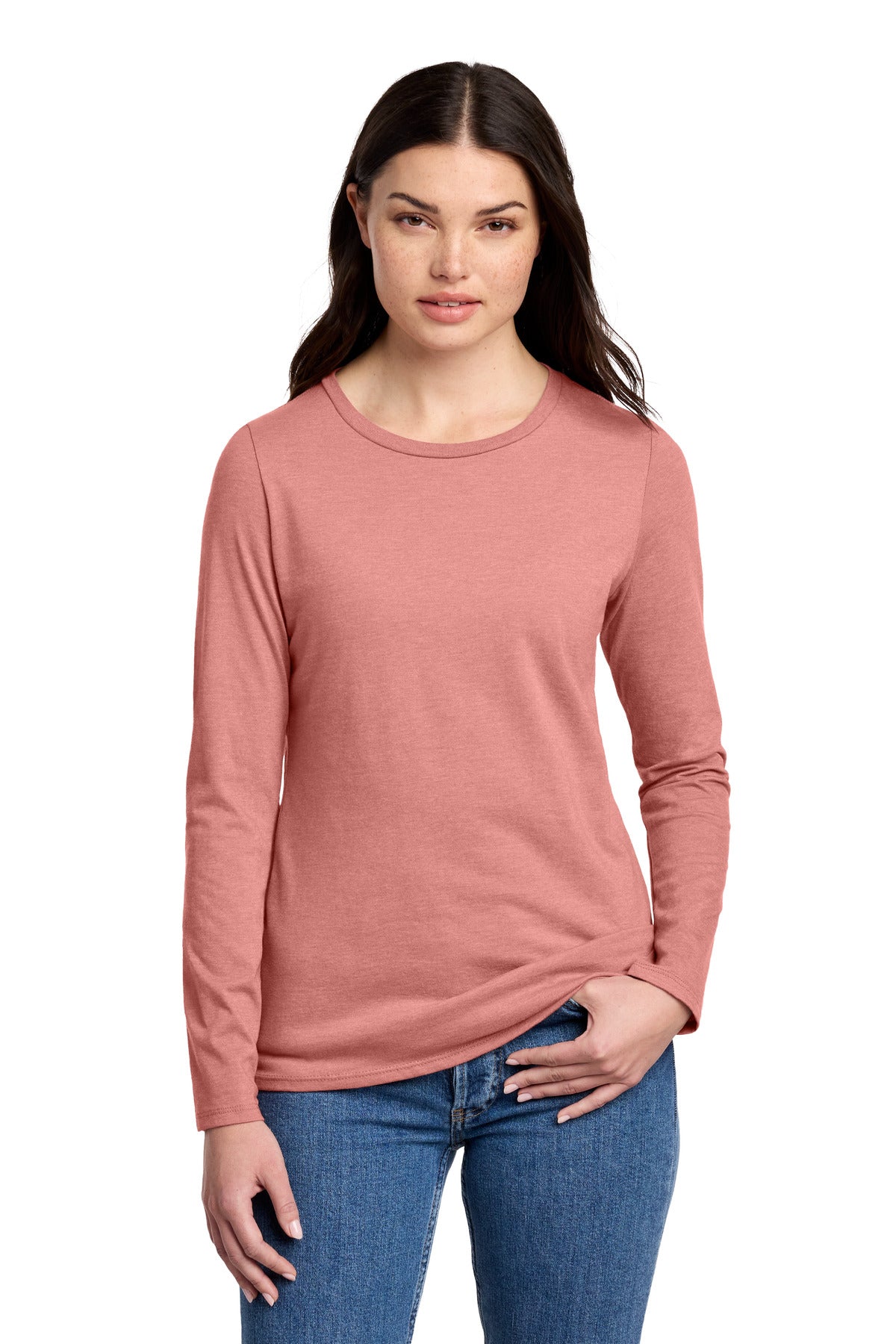 district ®  women's perfect blend ®  cvc long sleeve tee dt110