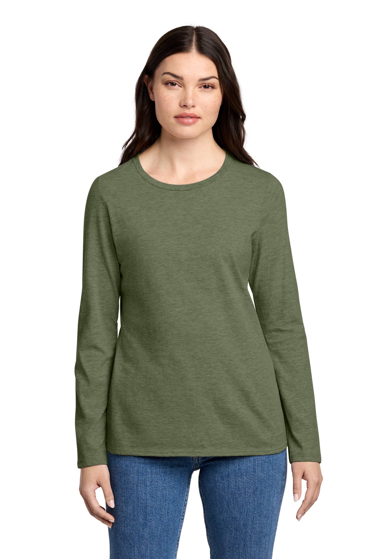 district ®  women's perfect blend ®  cvc long sleeve tee dt110