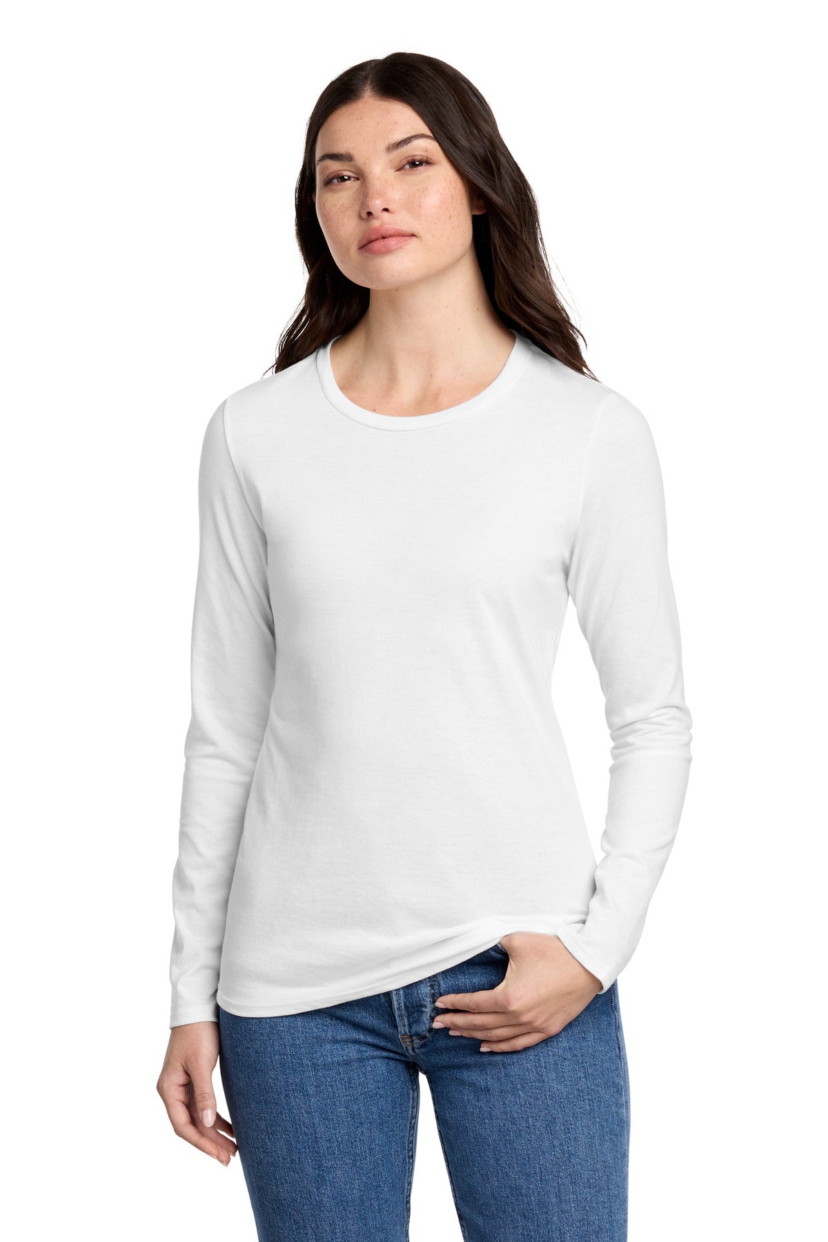 district ®  women's perfect blend ®  cvc long sleeve tee dt110