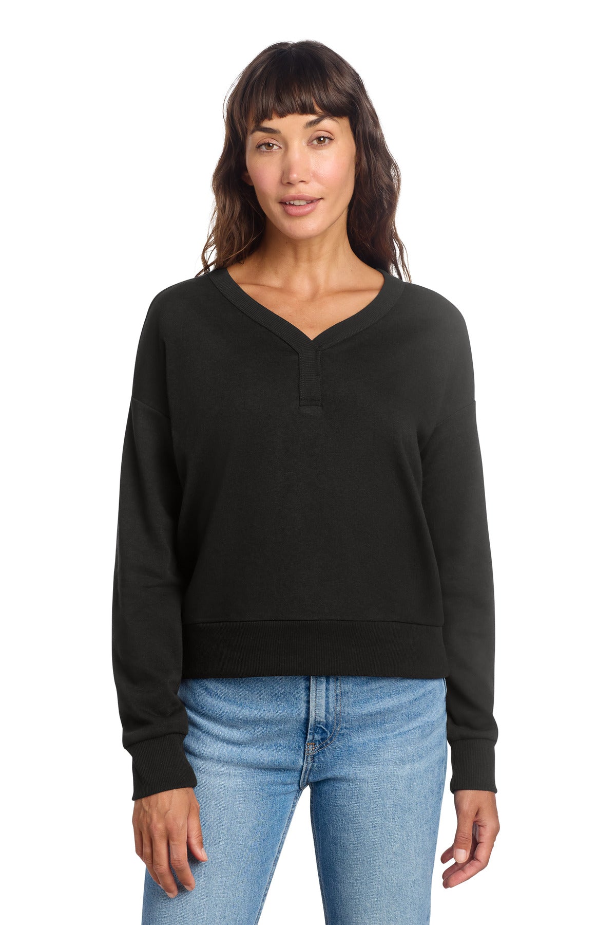 district ®  women's perfect tri ®  fleece v-neck sweatshirt dt1312
