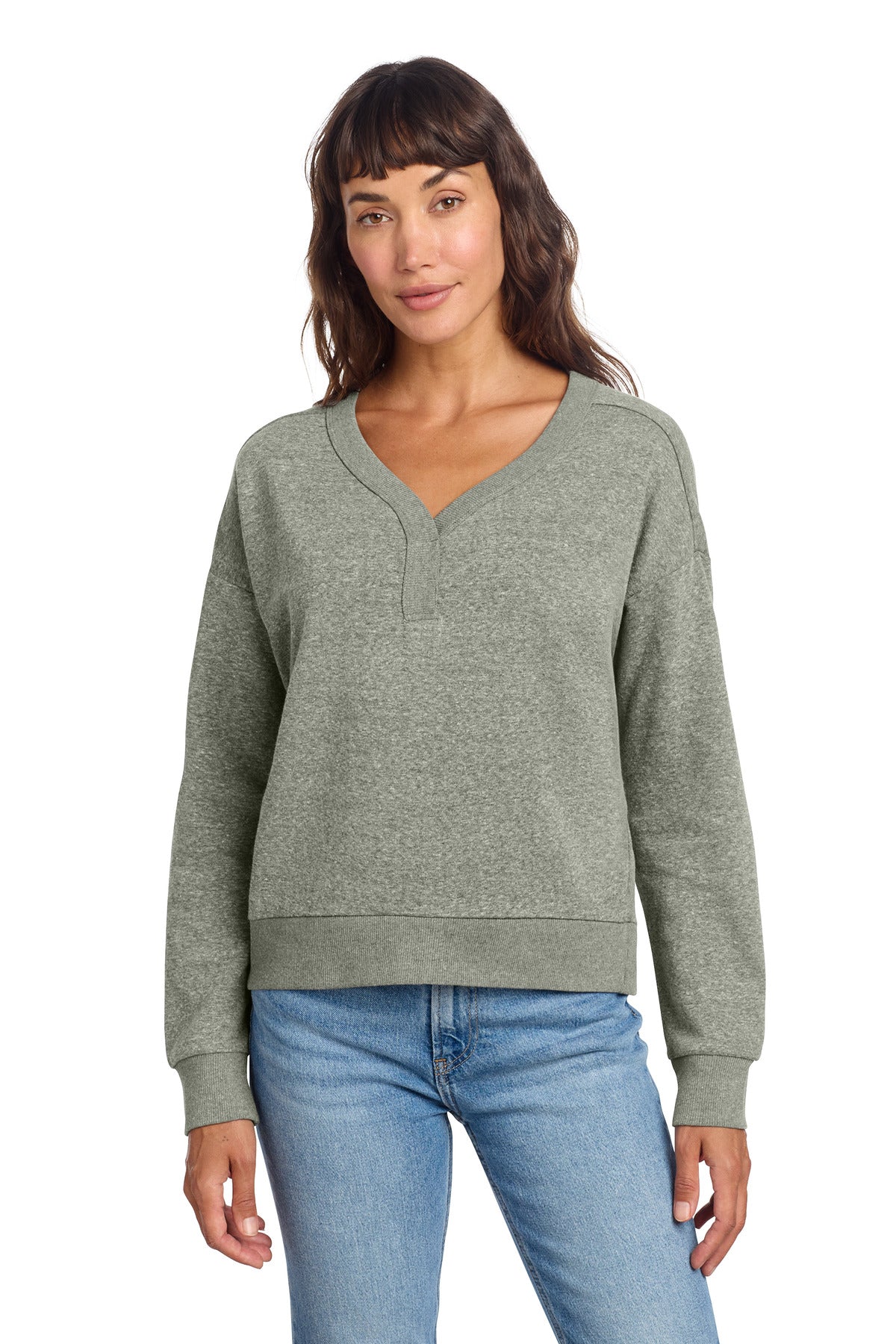 district ®  women's perfect tri ®  fleece v-neck sweatshirt dt1312
