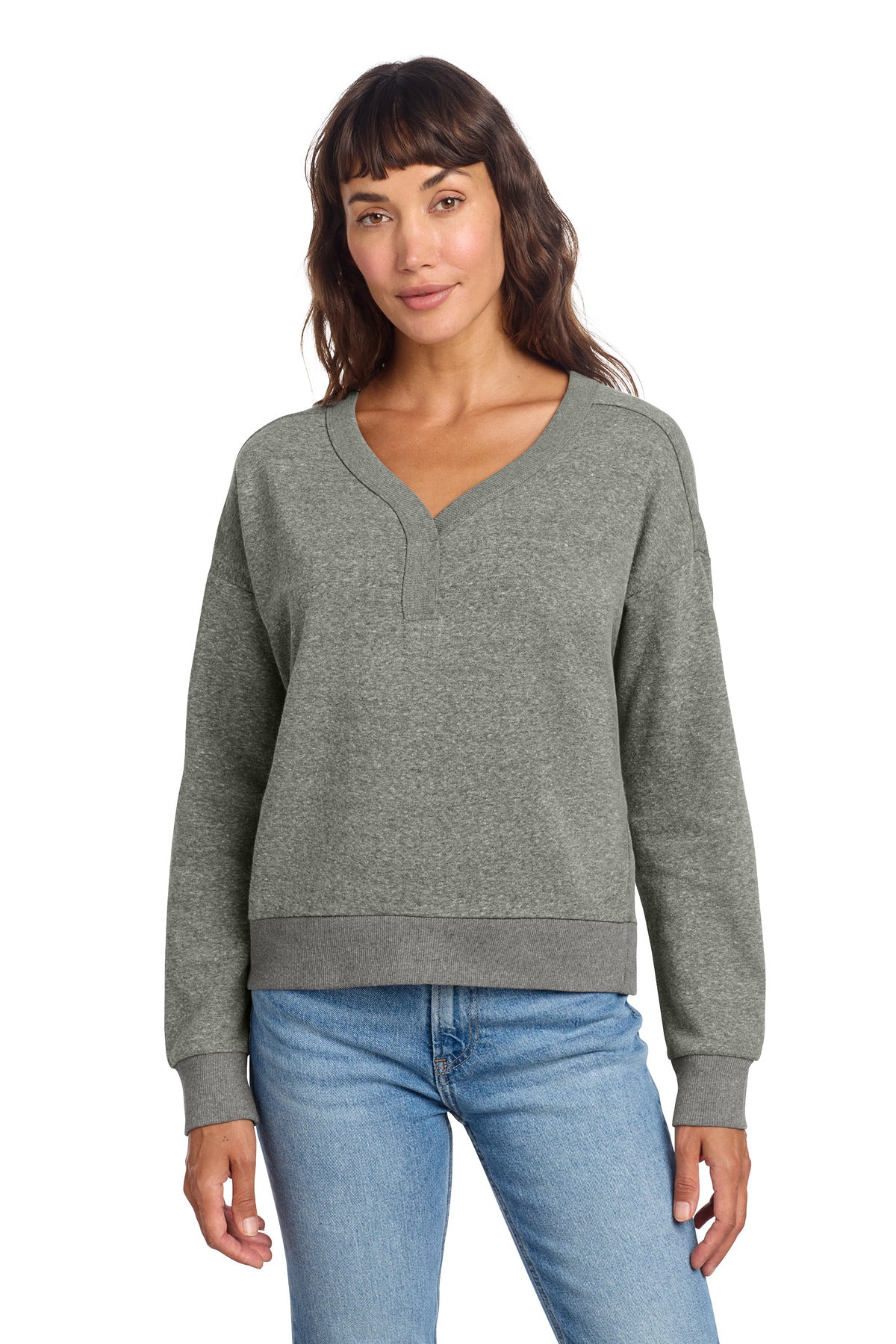 district ®  women's perfect tri ®  fleece v-neck sweatshirt dt1312