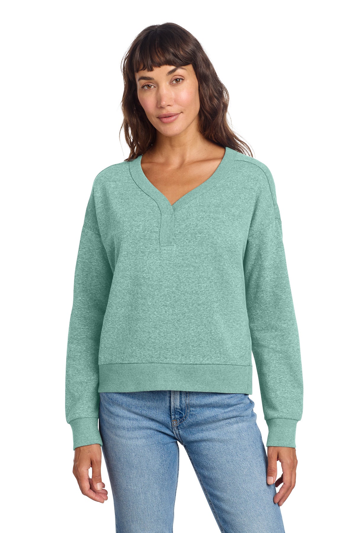 district ®  women's perfect tri ®  fleece v-neck sweatshirt dt1312