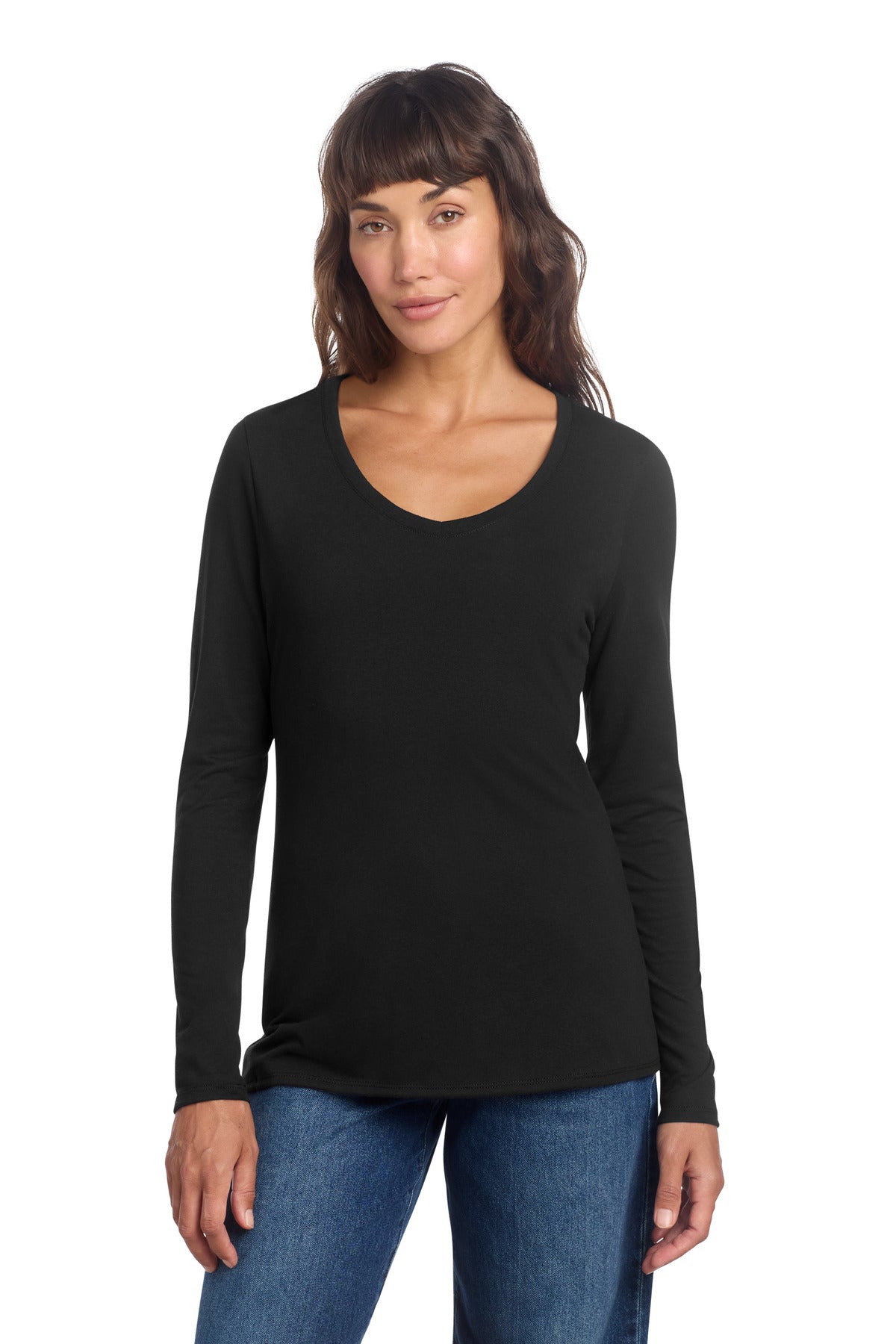 district ®  women's perfect tri ®  long sleeve v-neck tee dt135