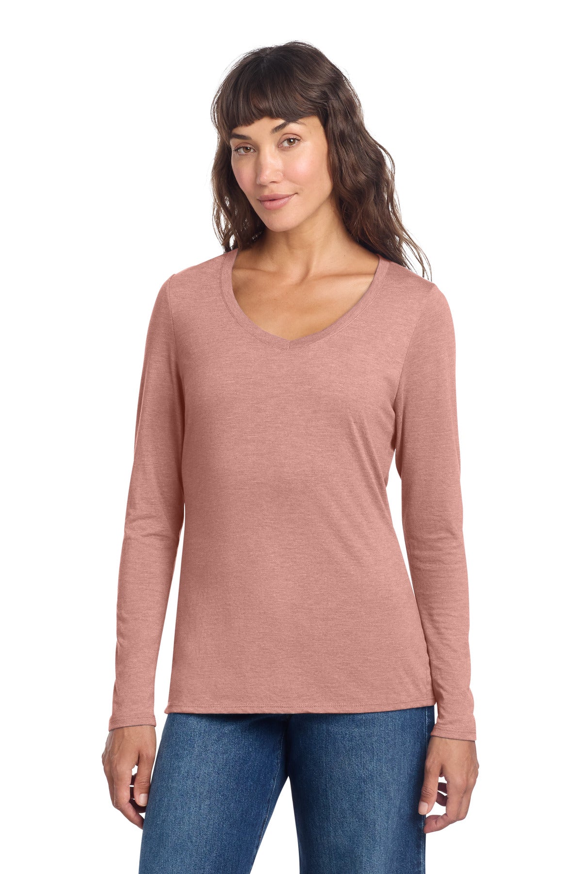 district ®  women's perfect tri ®  long sleeve v-neck tee dt135