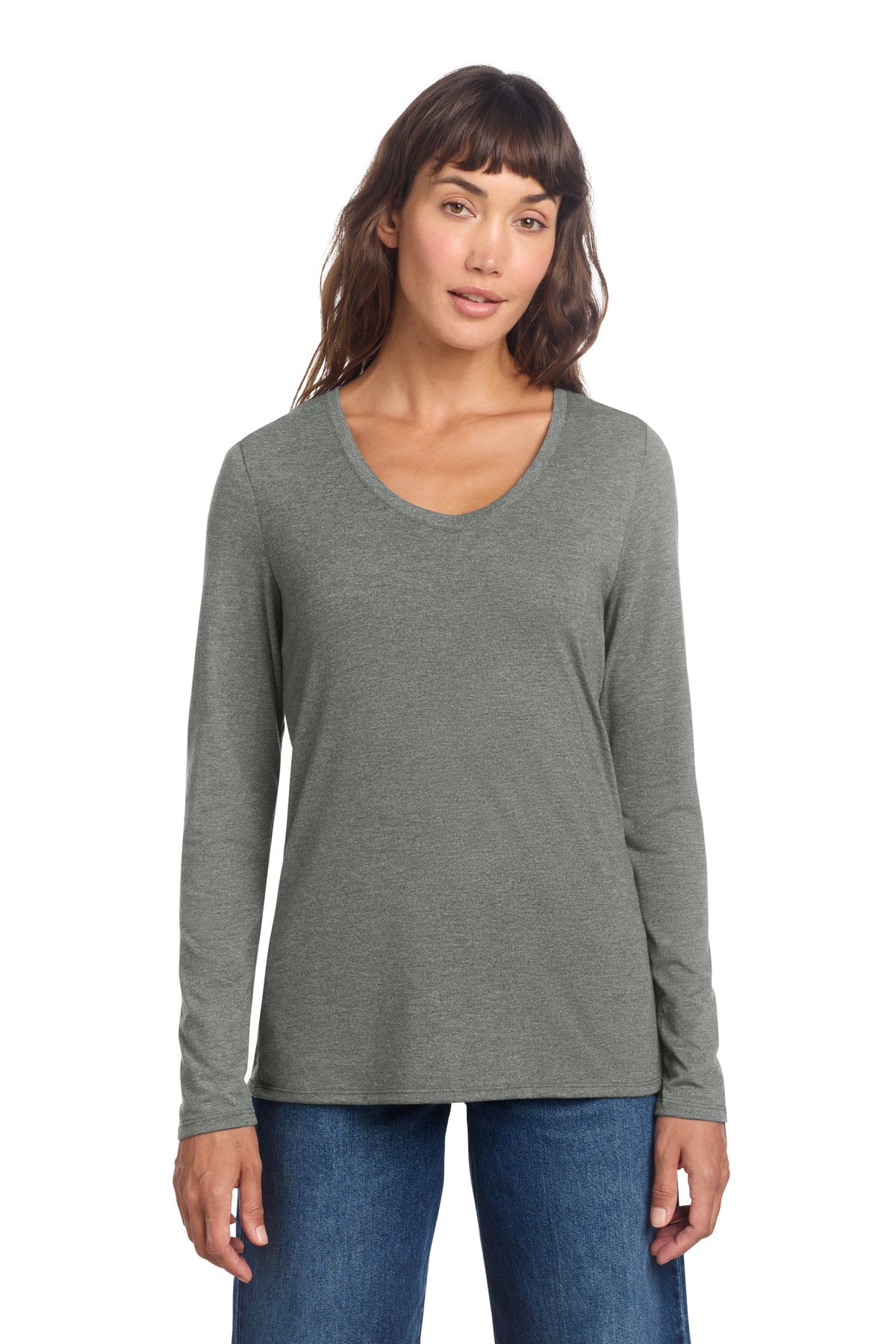 district ®  women's perfect tri ®  long sleeve v-neck tee dt135