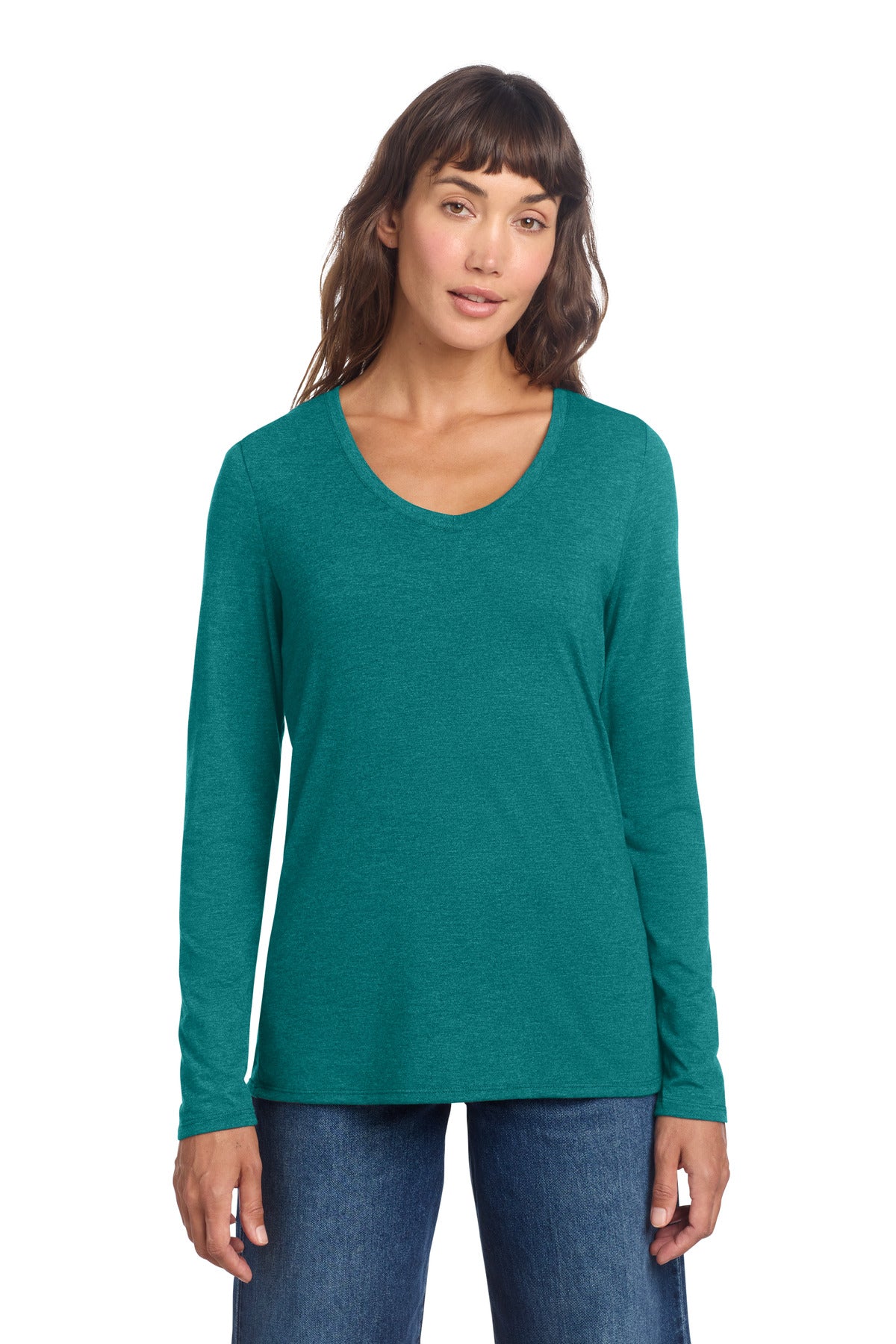 district ®  women's perfect tri ®  long sleeve v-neck tee dt135