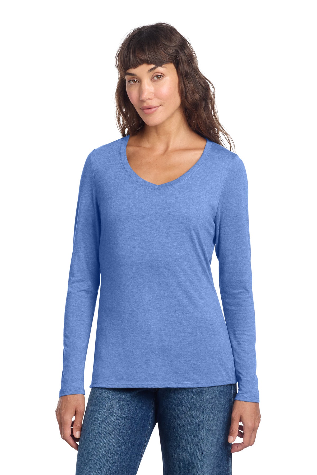district ®  women's perfect tri ®  long sleeve v-neck tee dt135