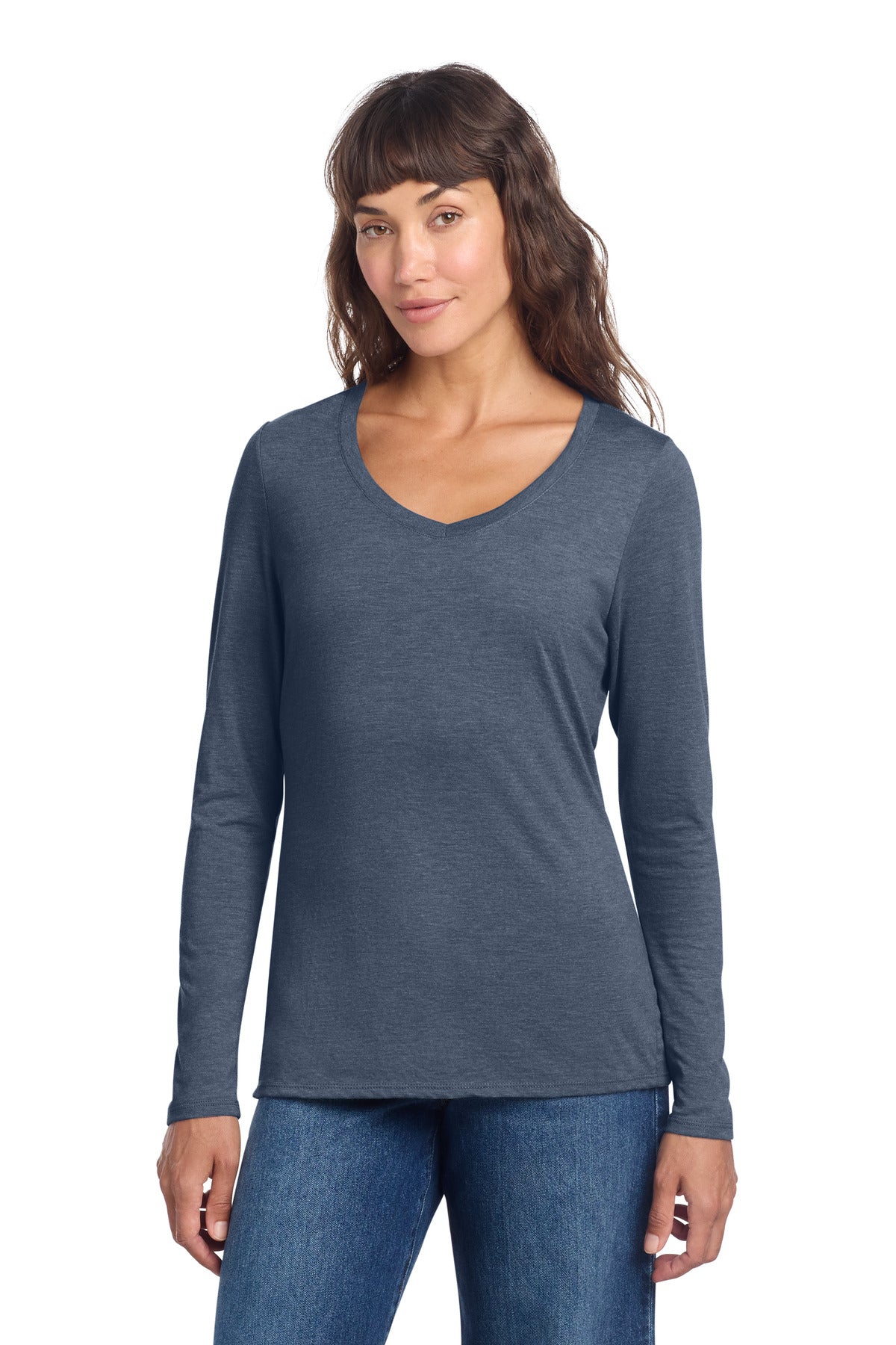 district ®  women's perfect tri ®  long sleeve v-neck tee dt135