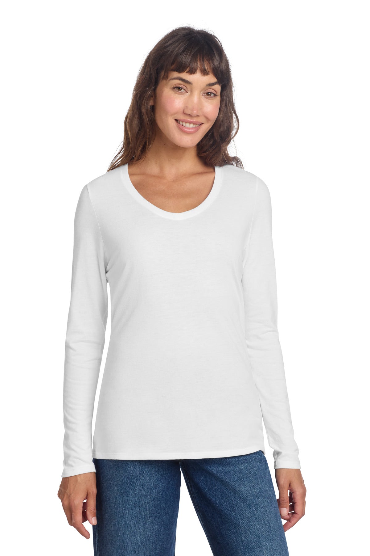 district ®  women's perfect tri ®  long sleeve v-neck tee dt135