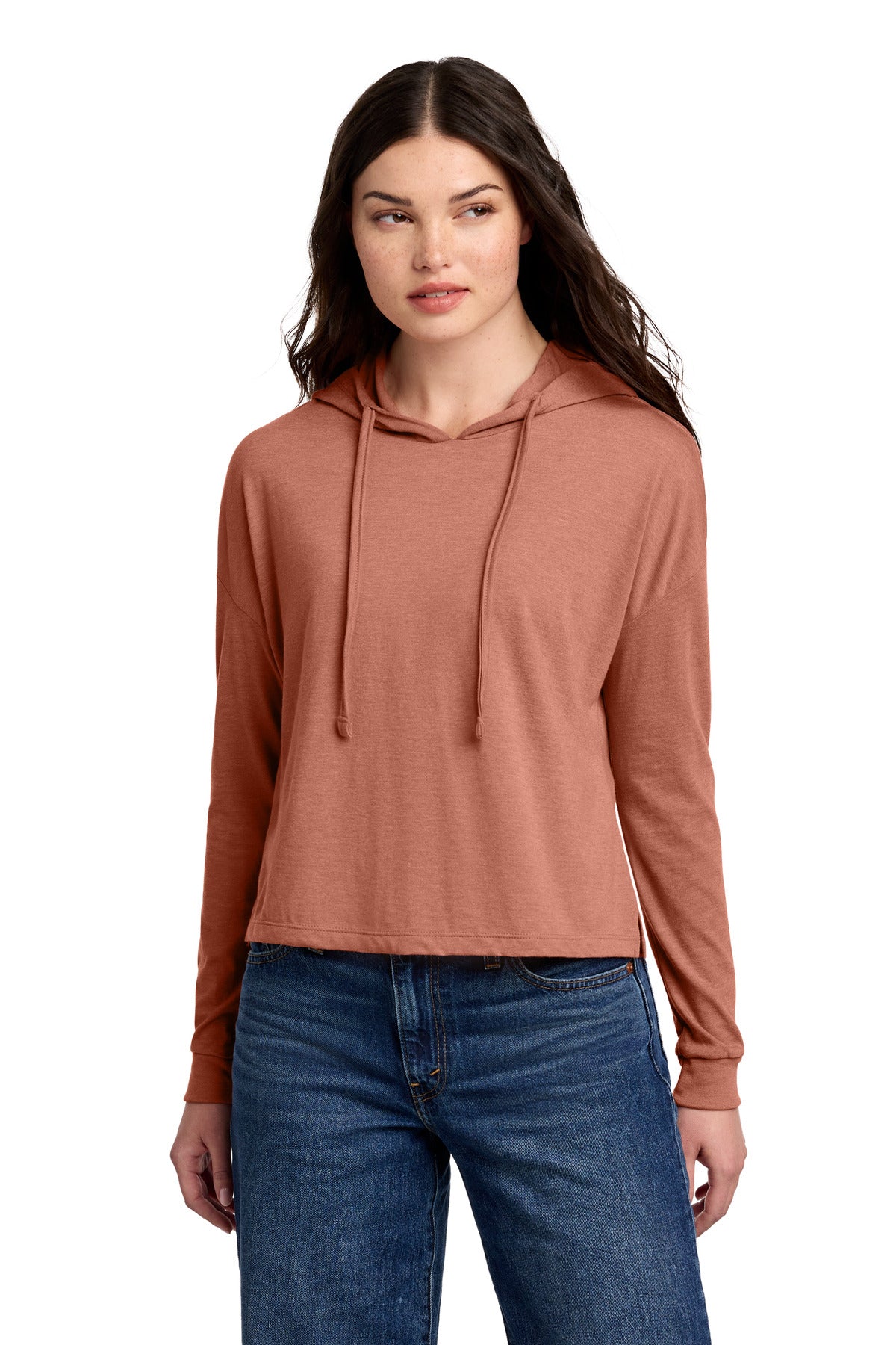 district ®  women's perfect tri ®  midi long sleeve hoodie dt1390l