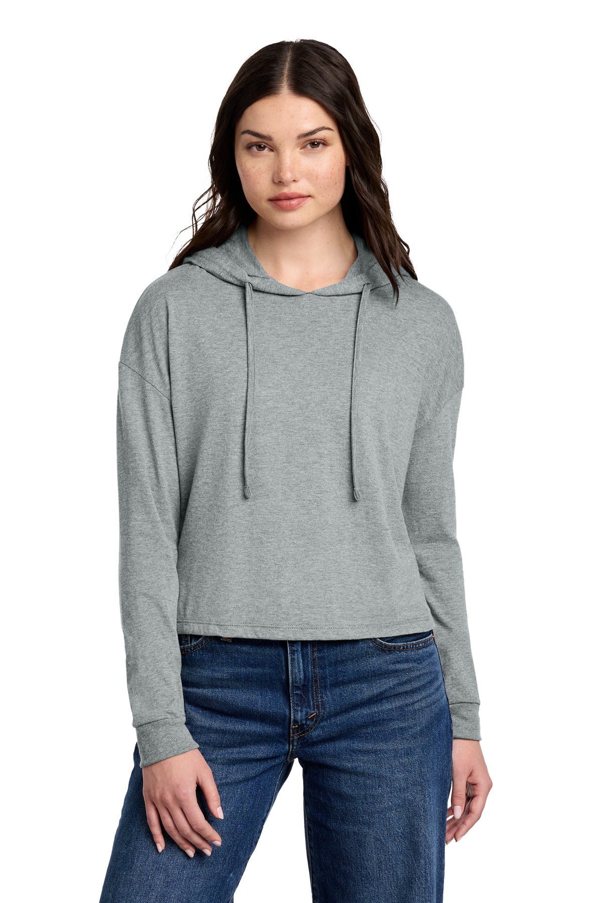 district ®  women's perfect tri ®  midi long sleeve hoodie dt1390l