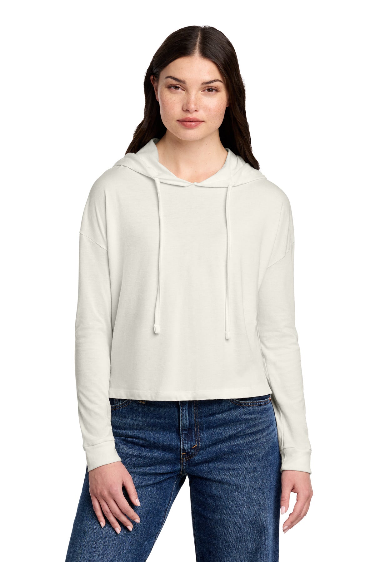 district ®  women's perfect tri ®  midi long sleeve hoodie dt1390l