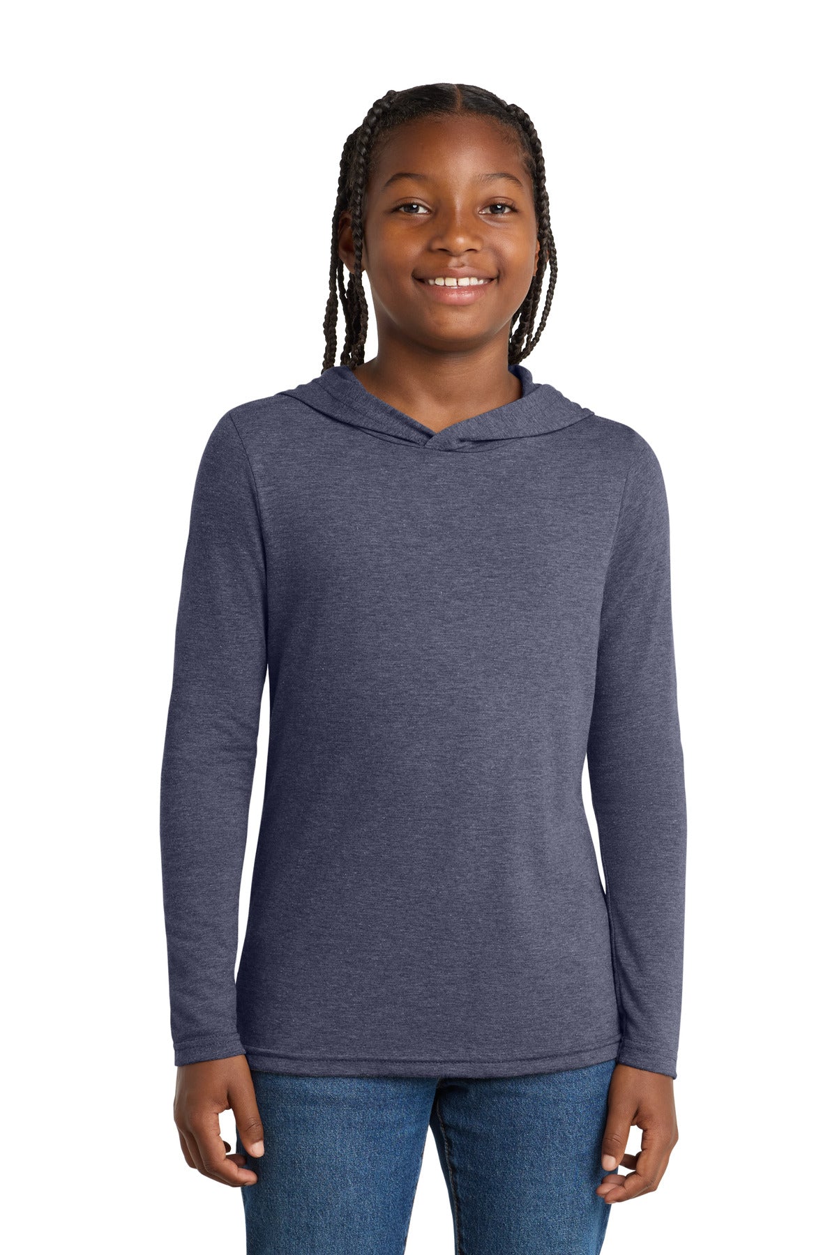 district  ®  youth perfect tri  ®  long sleeve hoodie dt139y
