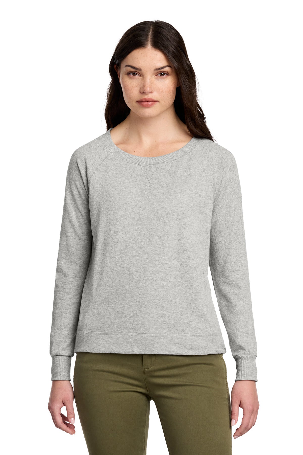 district ®  women's featherweight french terry ™  long sleeve crewneck dt672