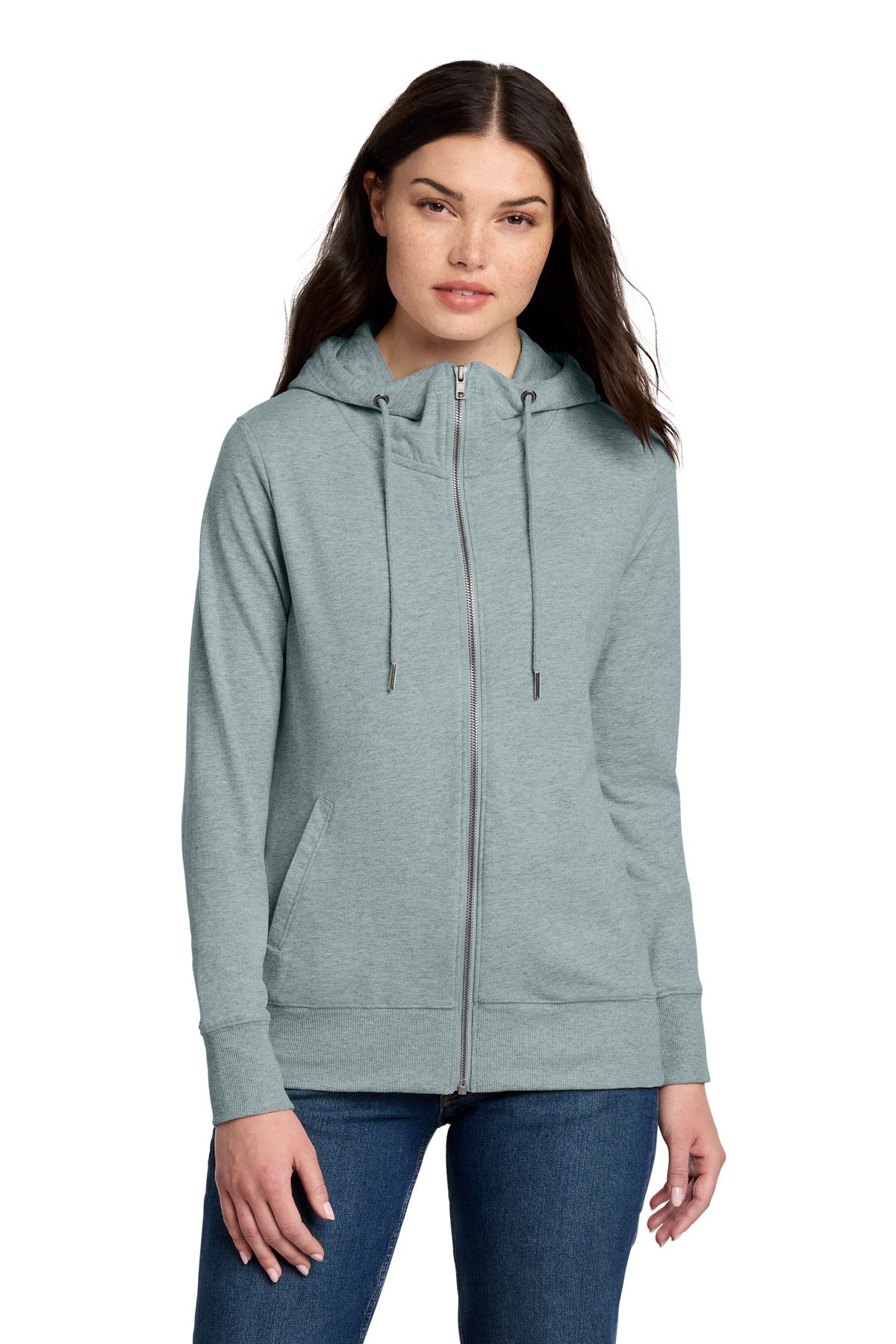 district ®  women's featherweight french terry ™  full-zip hoodie dt673